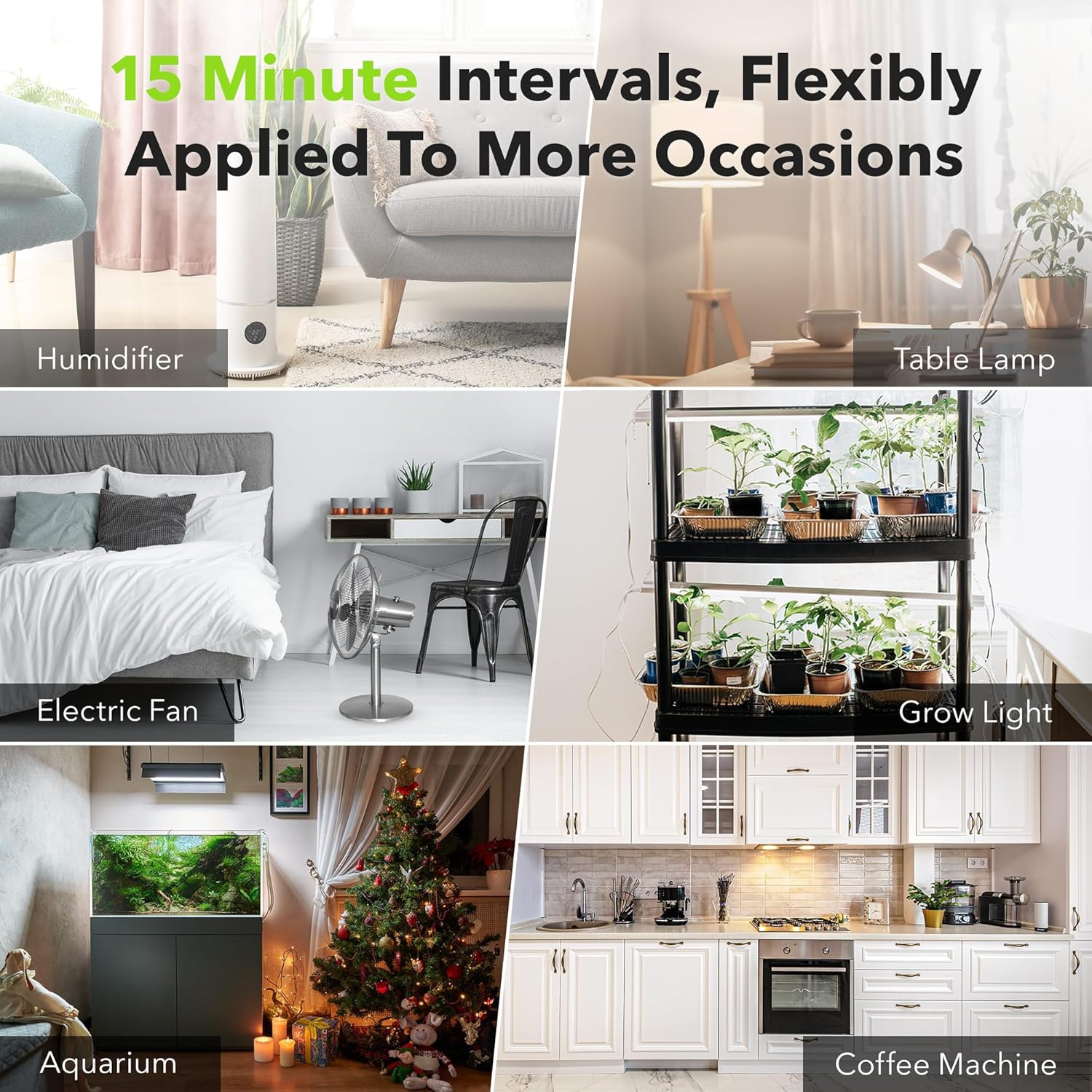 BN-LINK 24 Hour Plug-in Mechanical Timer Grounded for Aquarium, Grow Light, Hydroponics, Indoor Lighting, Home Appliances, ETL Listed 125VAC, 60 Hz,