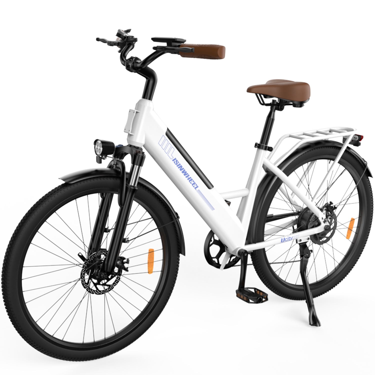 isinwheel Ucity Adults Cruiser Electric Bike - White