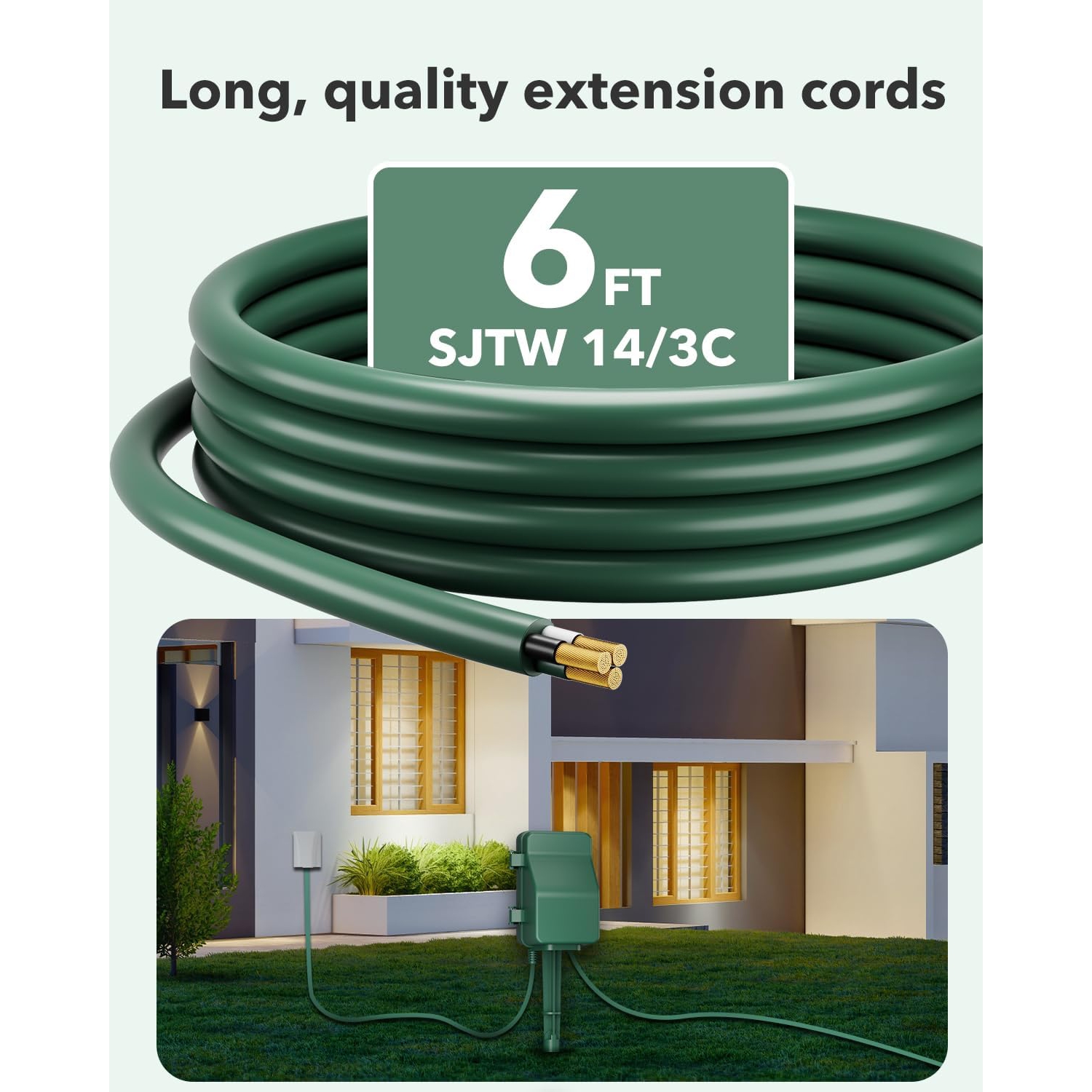 BN-LINK 7-Day Heavy Duty Outdoor Digital Stake Timer – 6 Outlets, Weatherproof – for Lights, Sprinklers, Christmas Lights