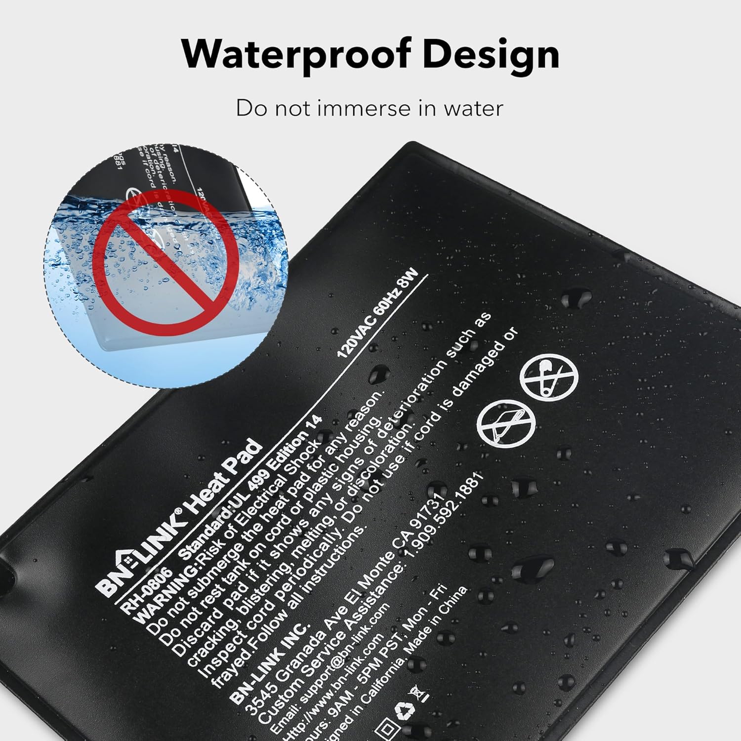 BN-LINK – Coussin chauffant pour reptile de 6 x 8&nbsp;po avec thermostat numérique – Chaufferette sous le réservoir pour tortues, lézards,