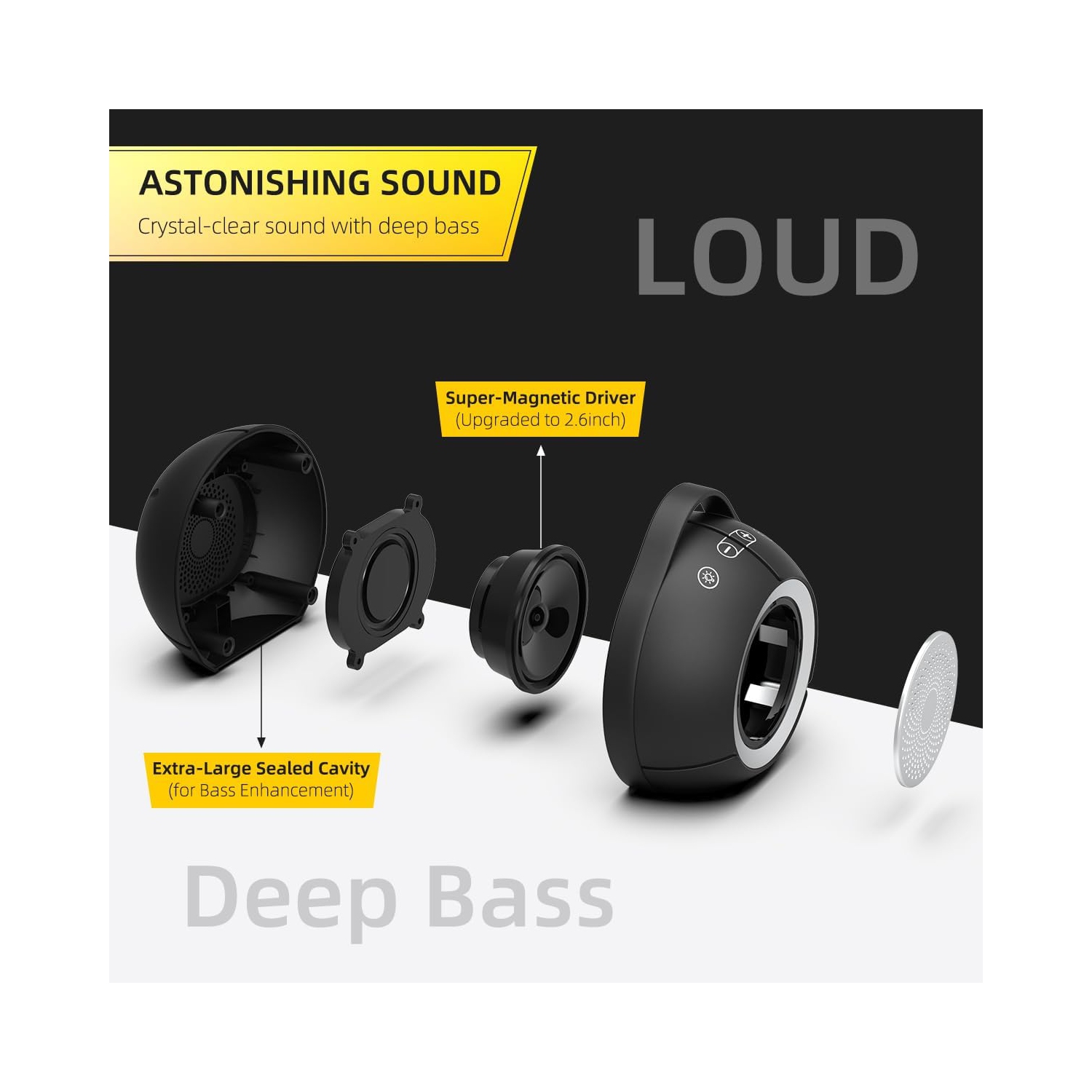 USB Computer Speaker for Desktop PC,Portable Plug-N-Play Laptop Speakers with Dynamic RGB Light,Clear Sound,Deep Bass,Touch Control,Compatible with