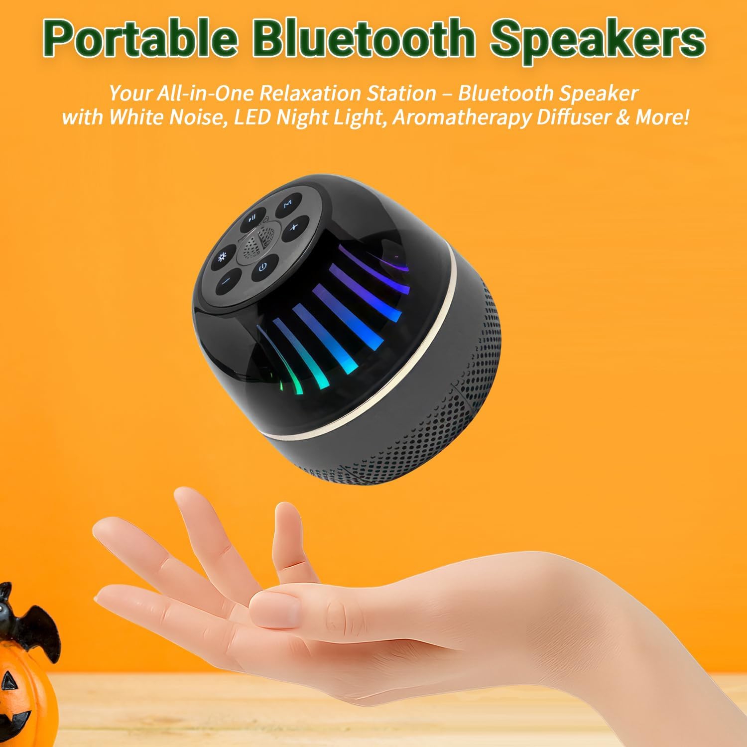 Portable Bluetooth Speaker with White Noise Machine,LED Color Lights,Aromatherapy Diffuser,Sleep Sound Machine for Sleep Yoga Home Office & Bedroom