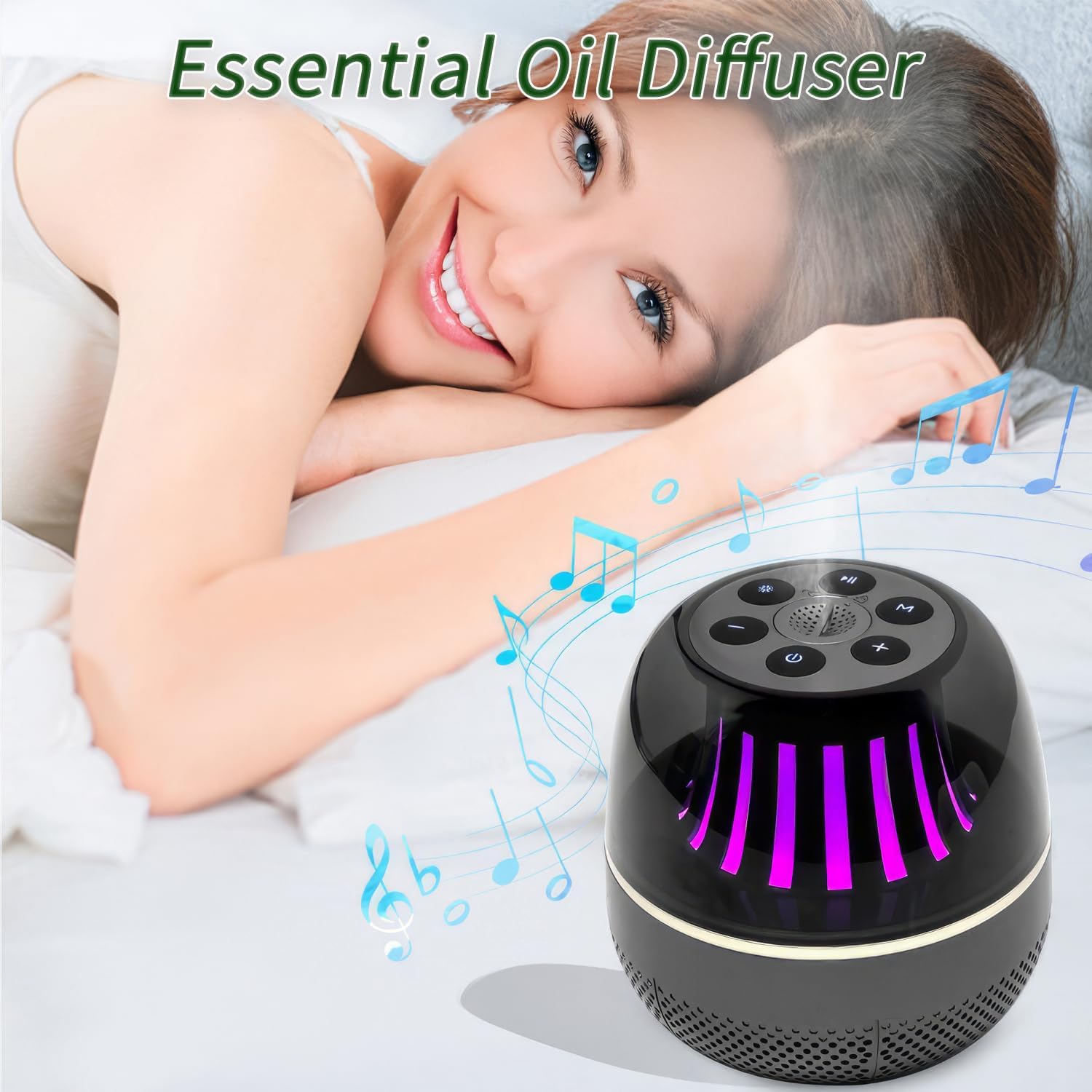 Portable Bluetooth Speaker with White Noise Machine,LED Color Lights,Aromatherapy Diffuser,Sleep Sound Machine for Sleep Yoga Home Office & Bedroom