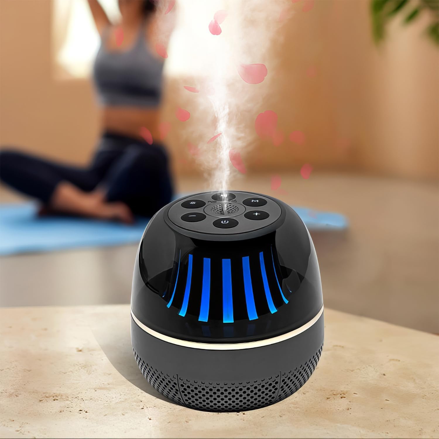 Portable Bluetooth Speaker with White Noise Machine,LED Color Lights,Aromatherapy Diffuser,Sleep Sound Machine for Sleep Yoga Home Office & Bedroom