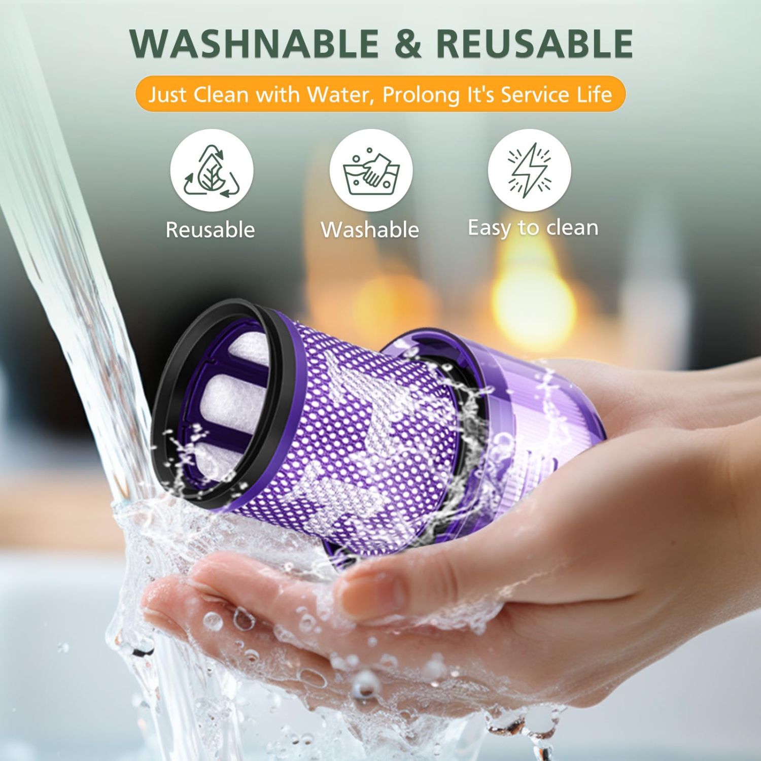 2-Pack Vacuum Cleaner Filter Replacement Parts for Dyson V12 Series Vacuum Cleaners