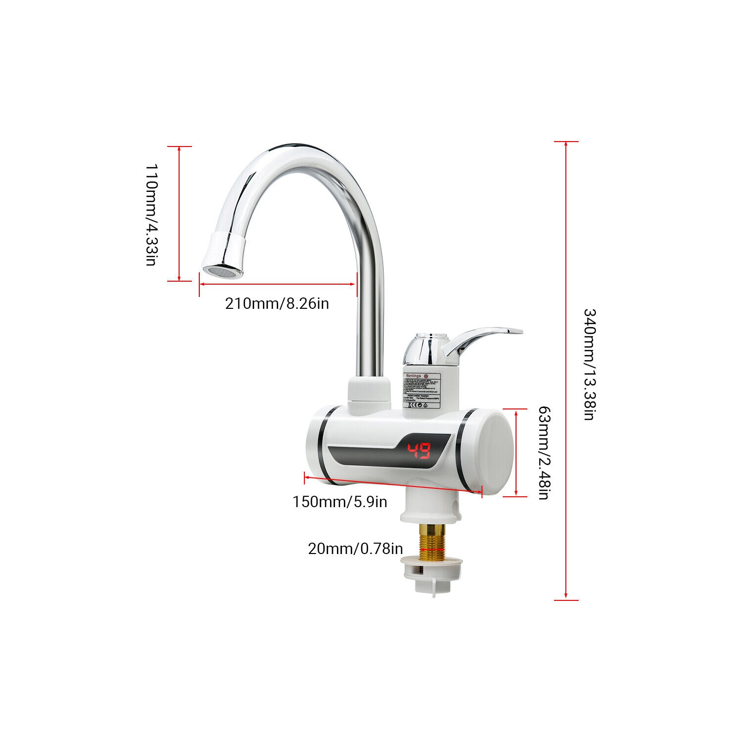 Robinet d'eau chaude instantanée Robinet de cuisine à chaleur rapide Lavabo à eau chaude froide à double usage Robinet d'évier à eau sous débit