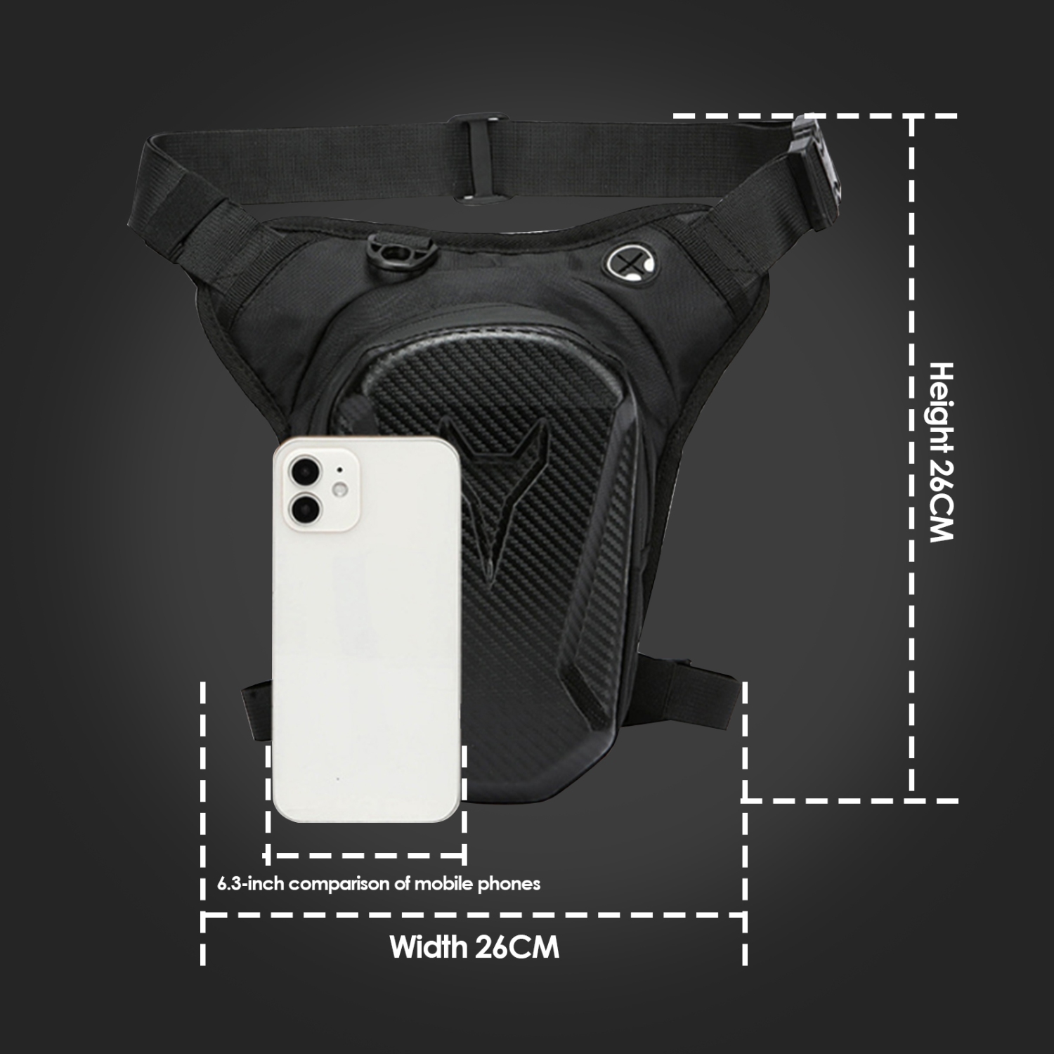 Sac à jambes pour moto avec courroie amovible pour les jambes, sac à bandoulière pour vélo, idéal pour le vélo, le camping, les voyages en plein air