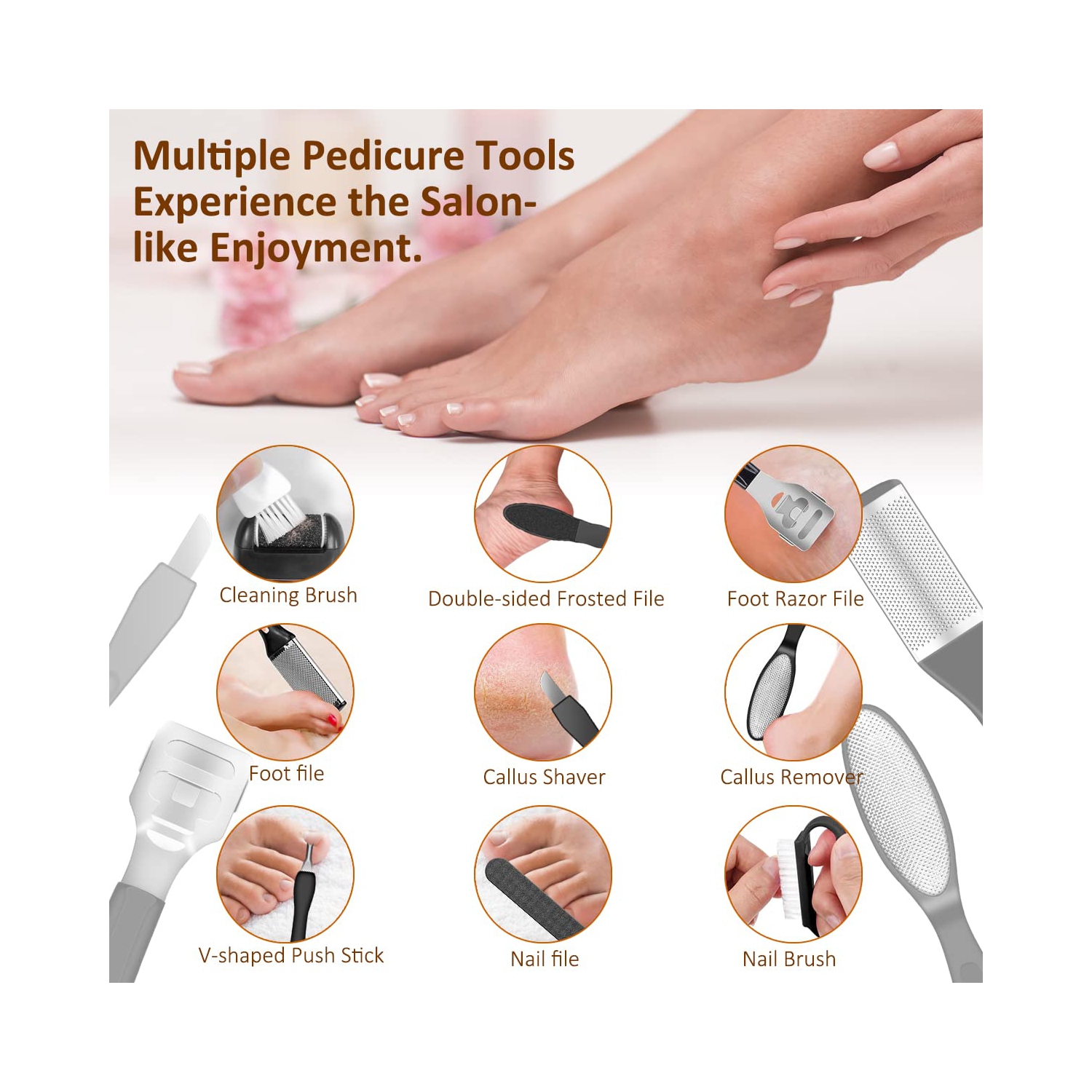 Outil de retrait électrique pour les pieds, lime sans fil pour les pieds, trousse de pédicure étanche pour les talons fissurés et le retrait de la