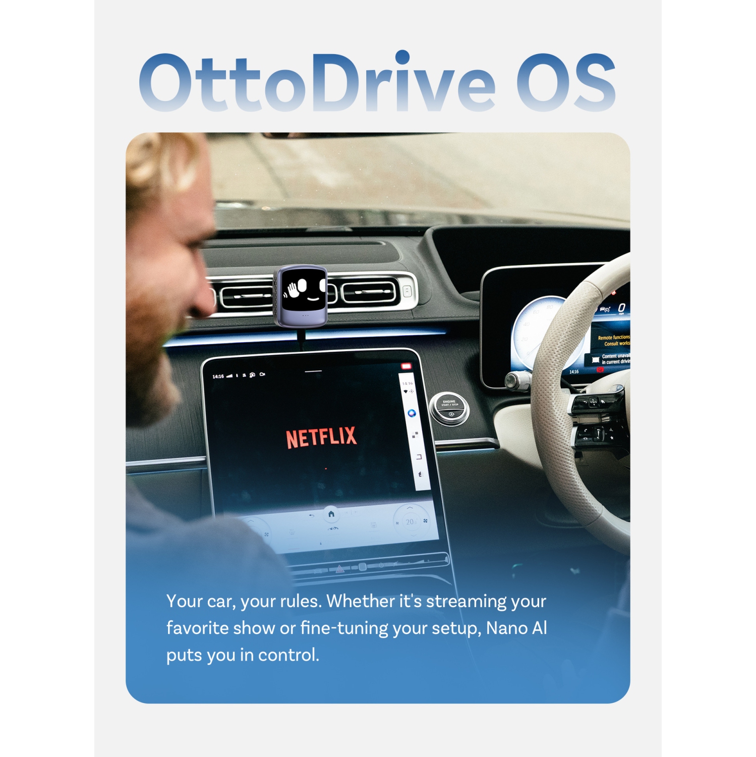 Écran intelligent AI pour l'auto | Sans fil CarPlay et Android Auto | Écran d'interaction vocale IA de 1,83&nbsp;po | Bluetooth 5,1 + Wi-Fi bibande |