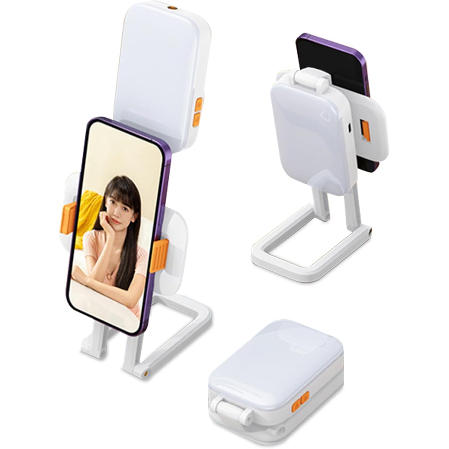 Téléphone mobile ÉGOPORTRAIT LUMIERE LUMIÈRE PORTABLE LUM, adapté pour portable vidéo LED BALITY LUMIÈRE - lumière jaune et blanche + RVB + support