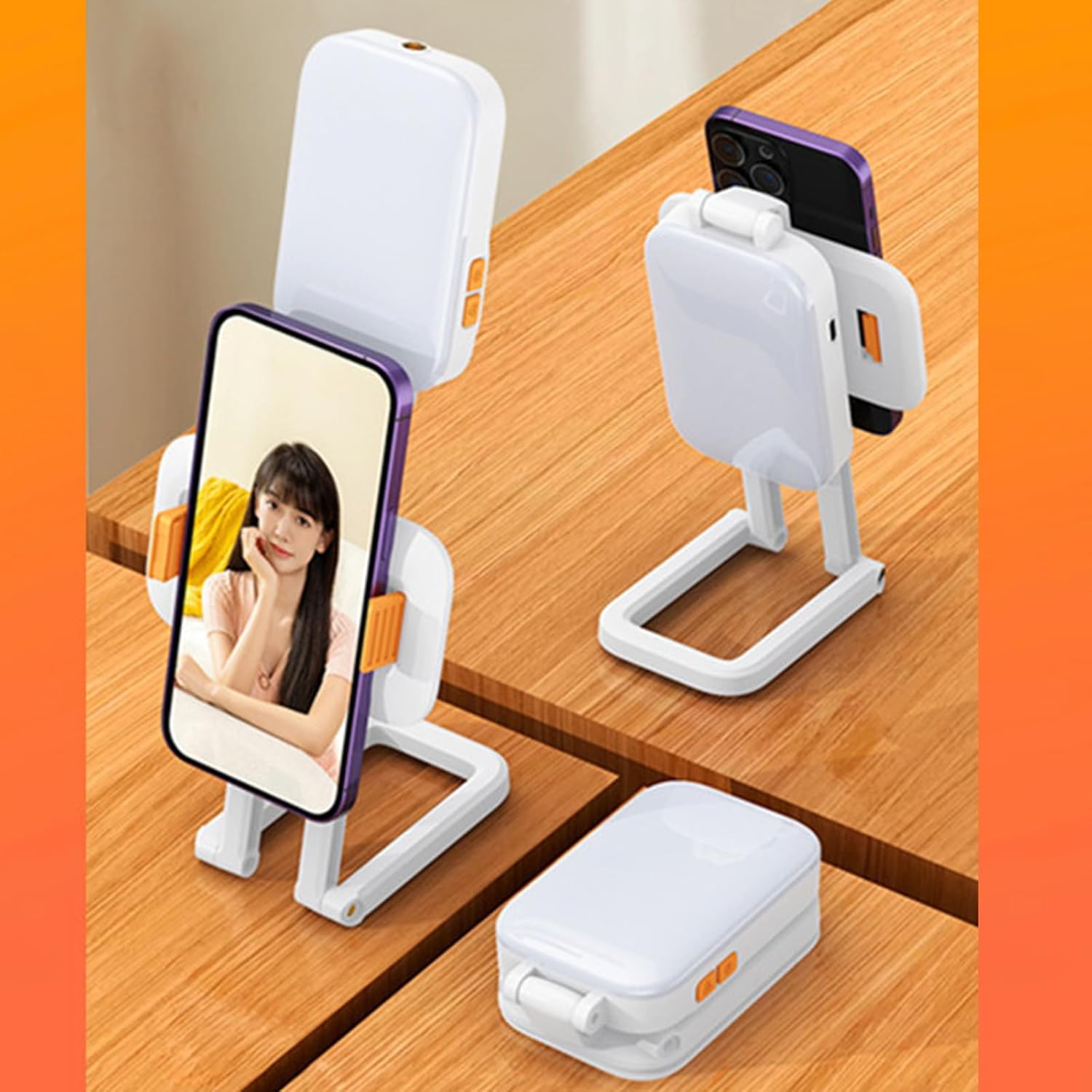 Téléphone mobile ÉGOPORTRAIT LUMIERE LUMIÈRE PORTABLE LUM, adapté pour portable vidéo LED BALITY LUMIÈRE - lumière jaune et blanche + RVB + support