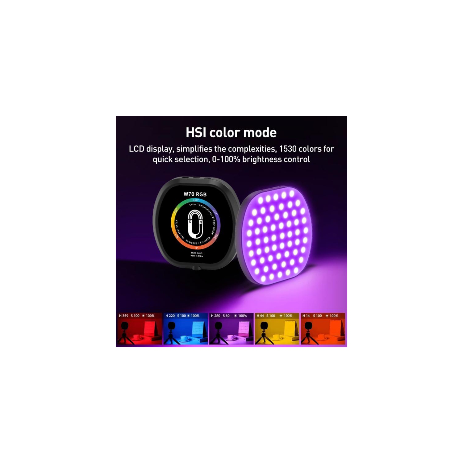 Lampe de poche magnétique multifonctionnelle, lampe d'appoint magnétique, lampe d'appoint vidéo LED pour téléphone mobile, lampe de poche pour caméra