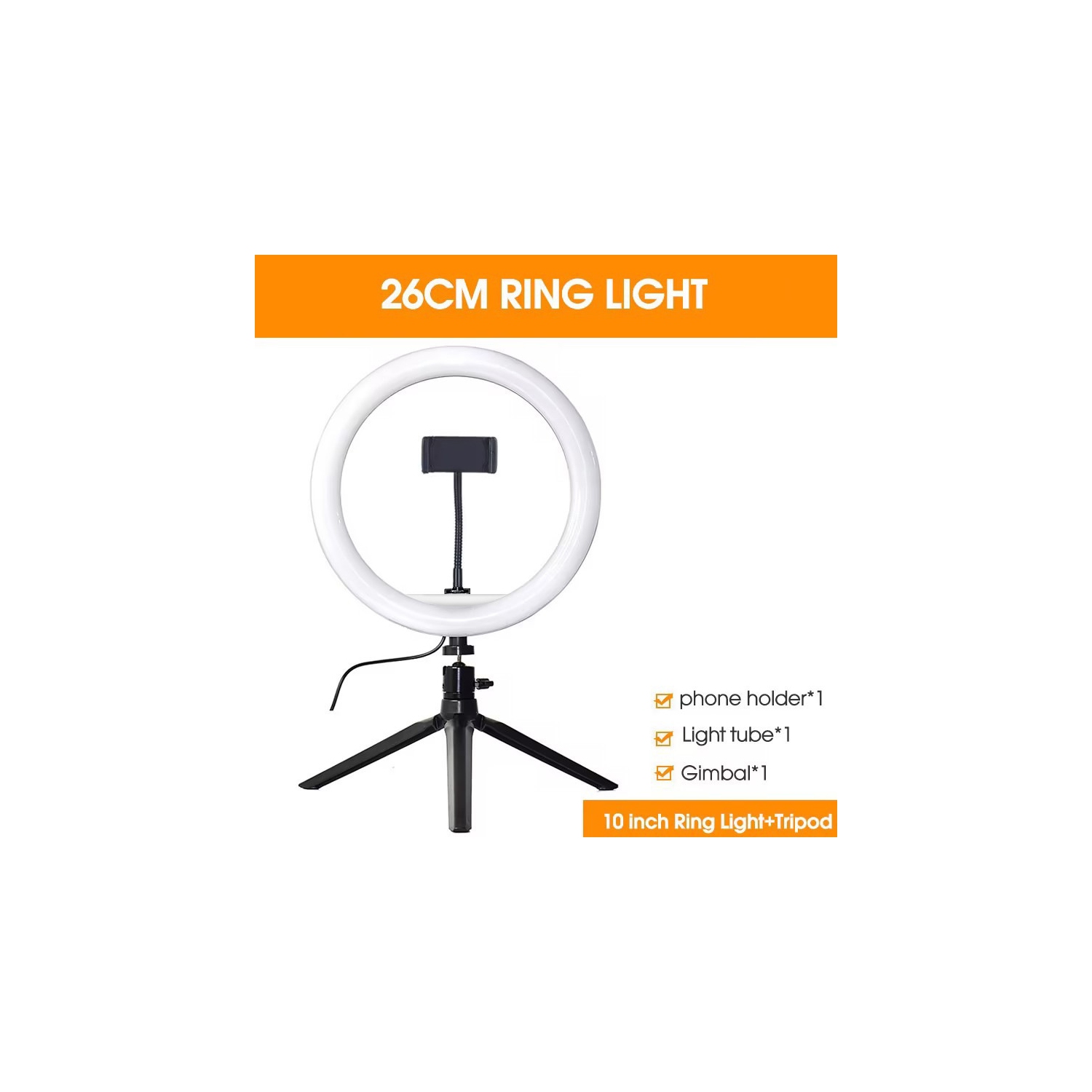 anneau lumineux de bureau de 10&nbsp;po avec support de bureau pour la photographie et la diffusion en direct.