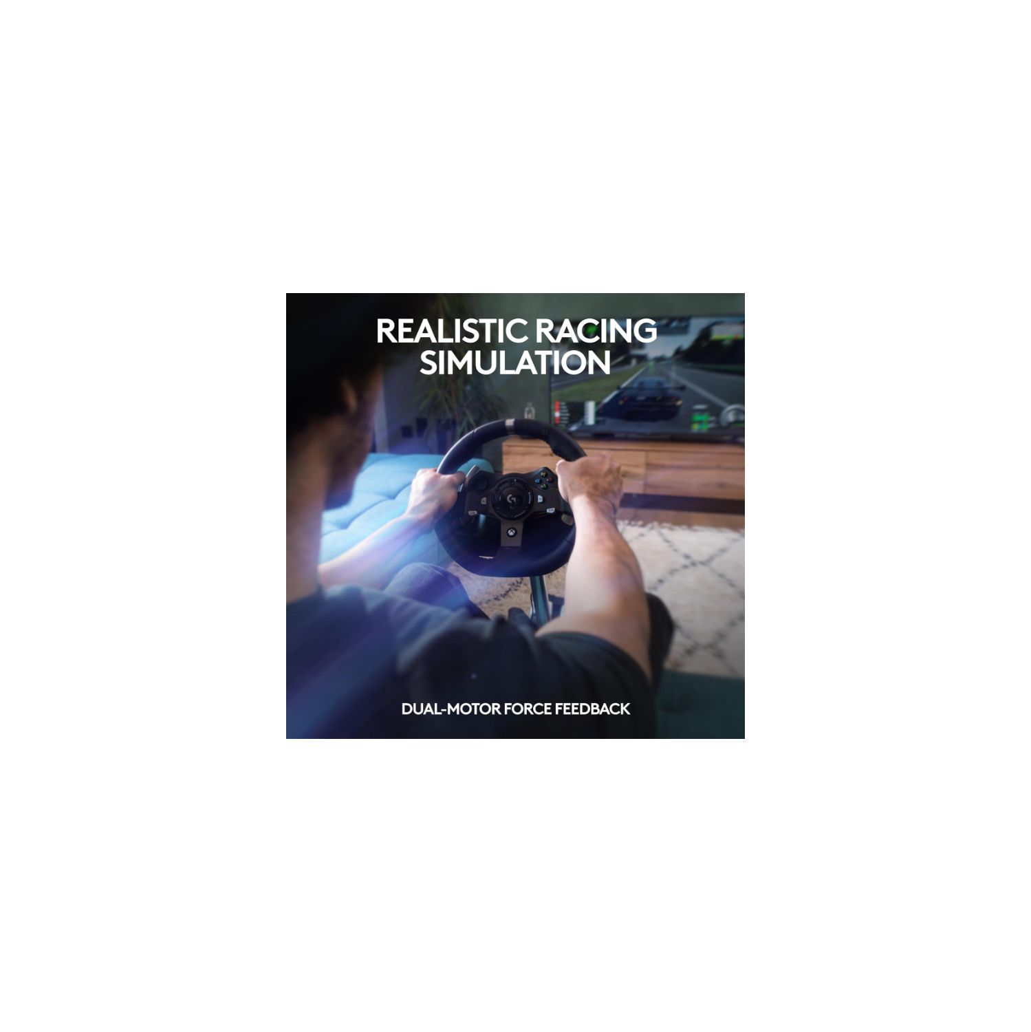 Volant de course et pédales de plancher G920 Driving Force de Logitech pour Xbox Series X|S, Xbox One, PC, Mac - Noir