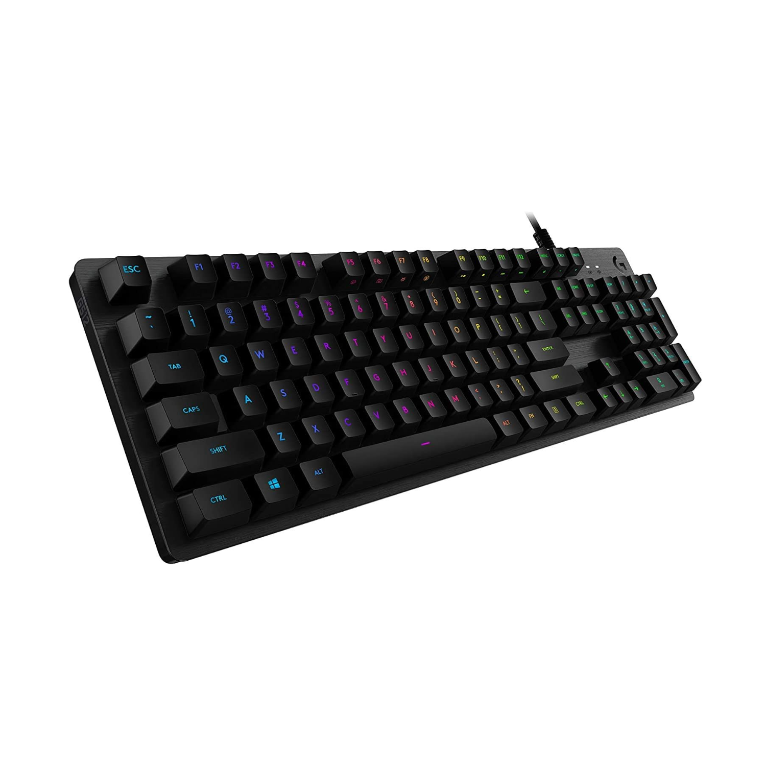 Logitech G512 Lightsync RGB Mechanical Gaming Keyboard, Carbon English Layout GX Blue Switch, Brushed Aluminum Case, USB Pass Through