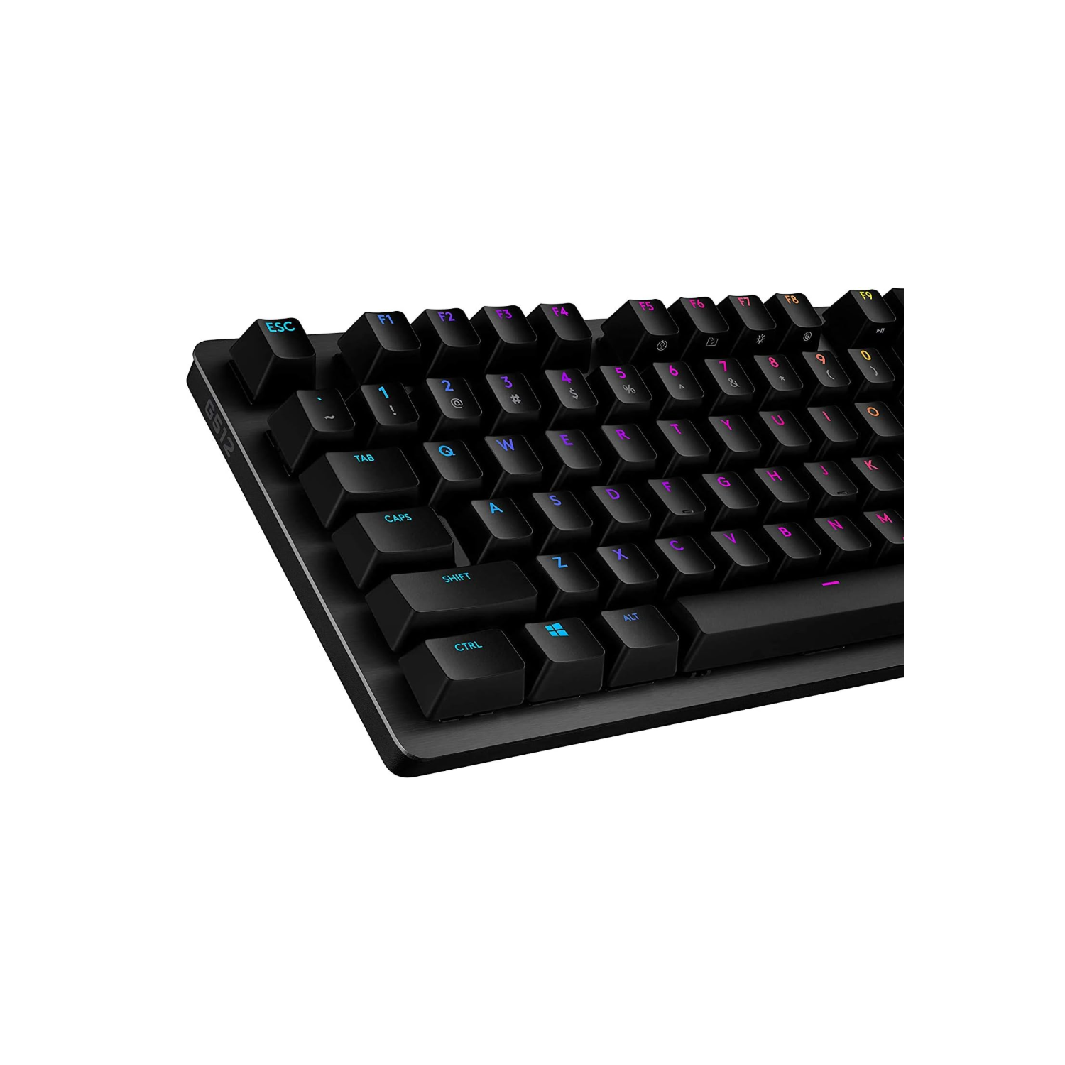 Logitech G512 Lightsync RGB Mechanical Gaming Keyboard, Carbon English Layout GX Blue Switch, Brushed Aluminum Case, USB Pass Through
