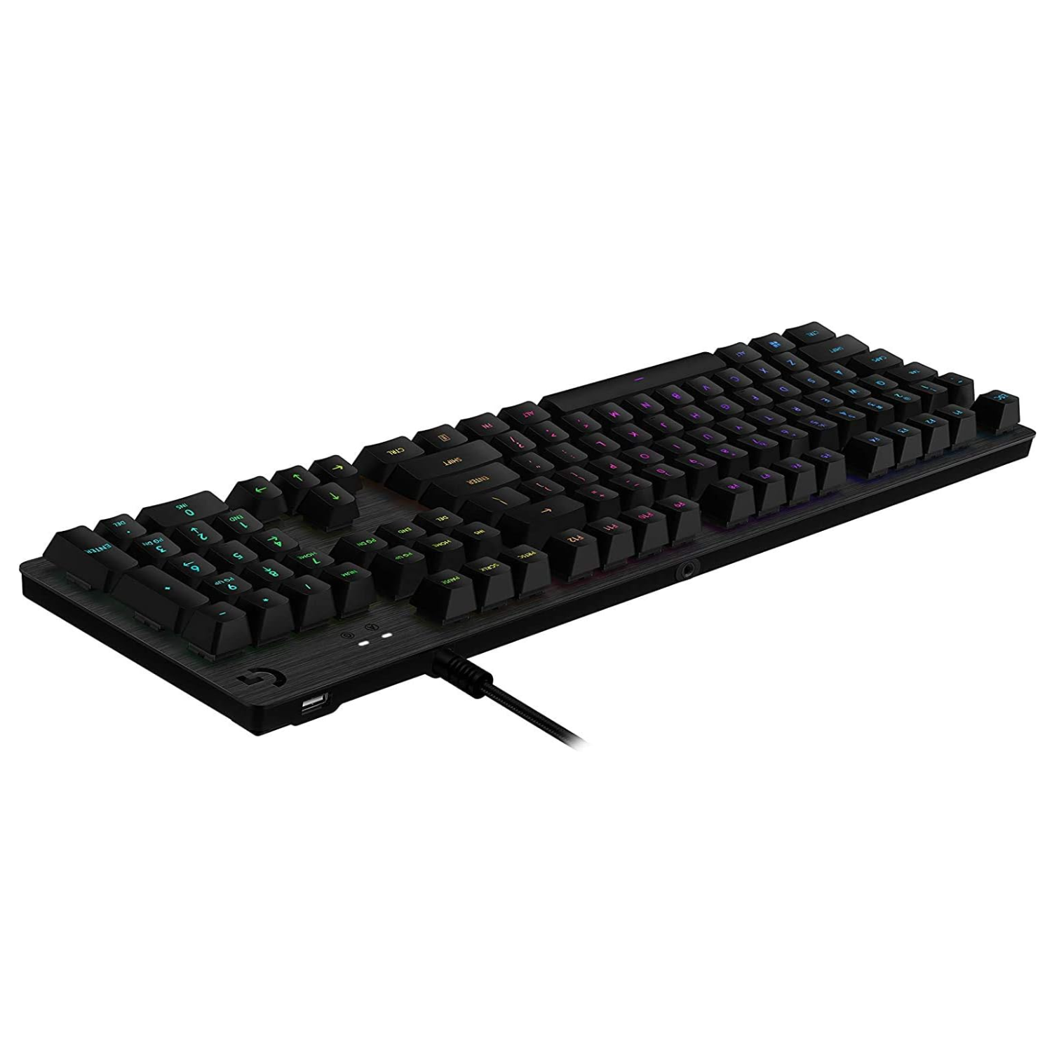 Logitech G512 Lightsync RGB Mechanical Gaming Keyboard, Carbon English Layout GX Blue Switch, Brushed Aluminum Case, USB Pass Through