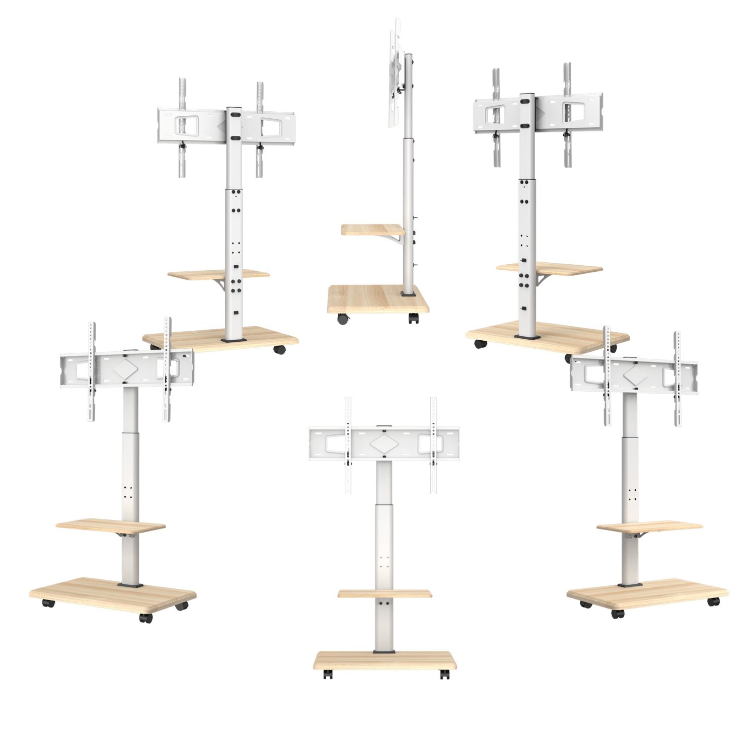 Boost Industries UC3770 Universal Mobile Height Adjustable TV Cart for 32″ to 70″ TVs