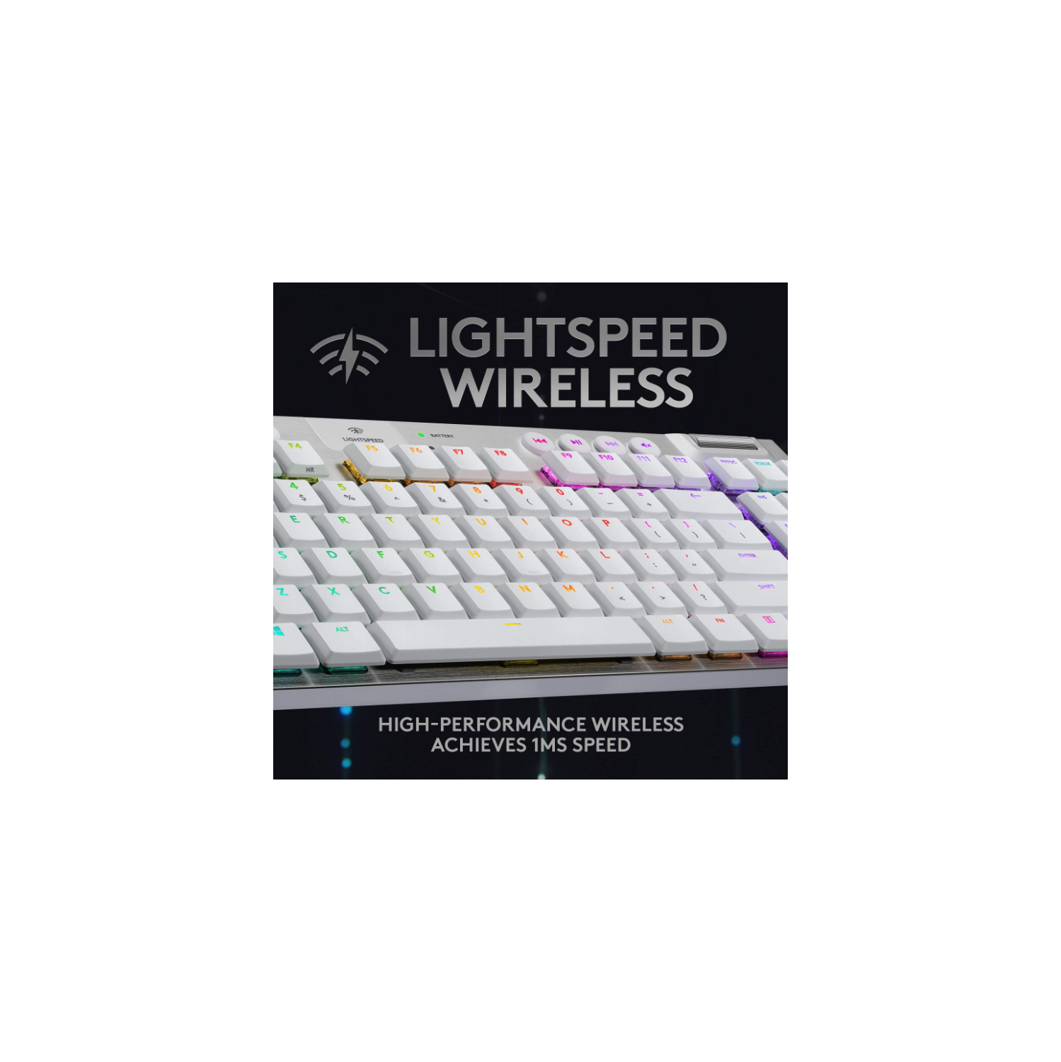 Clavier de jeu mécanique sans fil RVB sans pavé G915 TKL Lightspeed de Logitech, commutateurs à profil bas, LIGHTSYNC RVB - tactile - Blanc