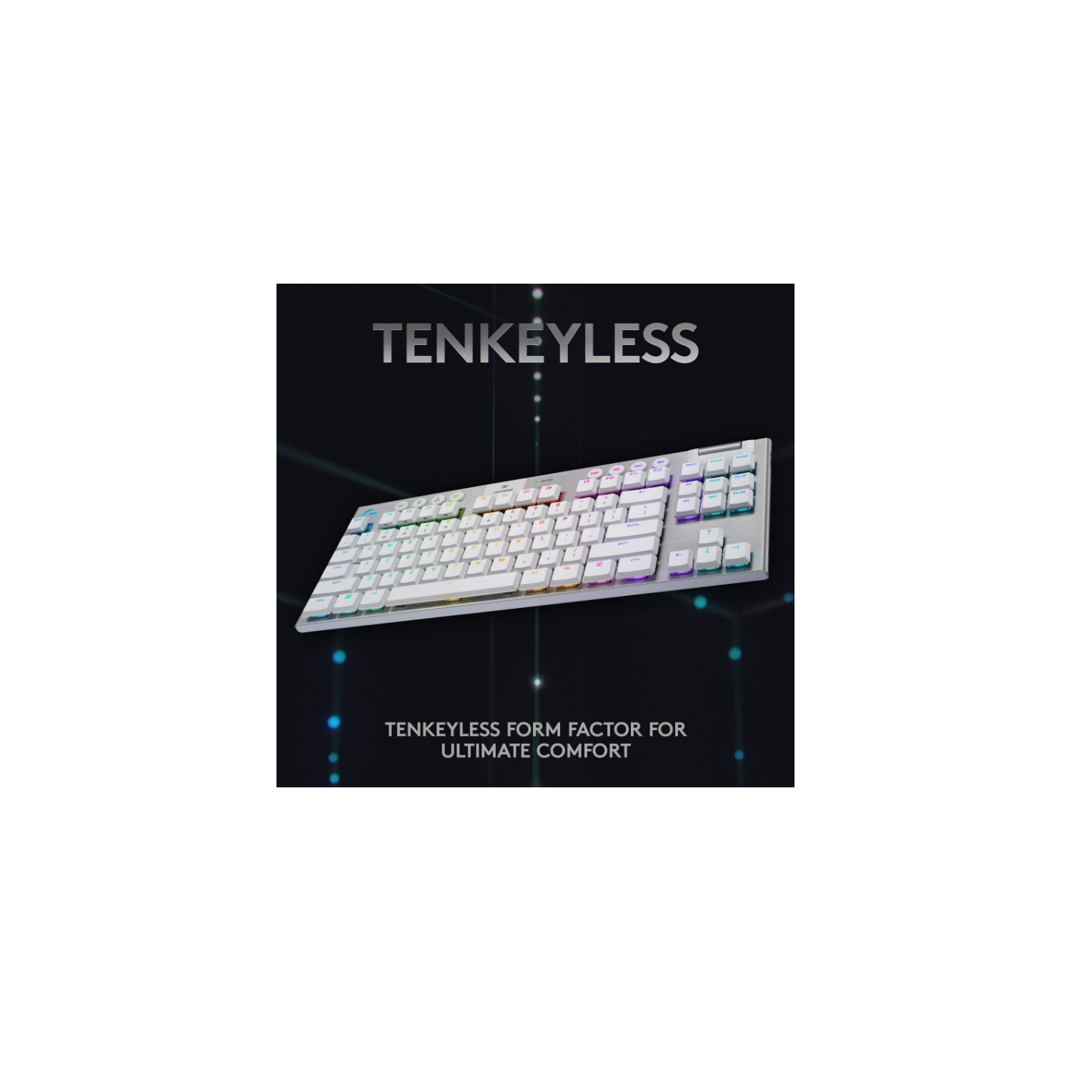 Clavier de jeu mécanique sans fil RVB sans pavé G915 TKL Lightspeed de Logitech, commutateurs à profil bas, LIGHTSYNC RVB - tactile - Blanc