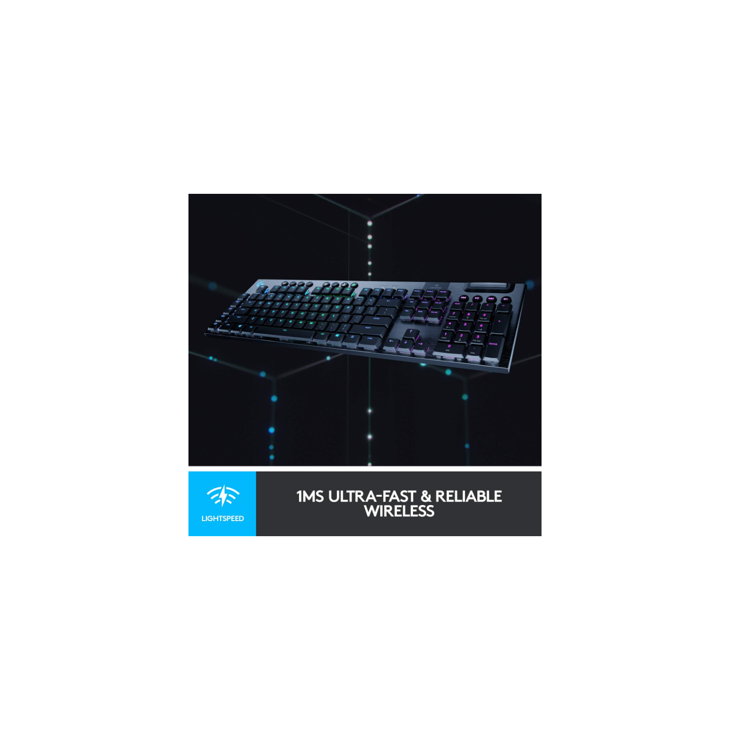 Logitech G915 LIGHTSPEED RGB Mechanical Gaming Keyboard, Low Profile GL Clicky Key Switch, LIGHTSYNC RGB - Clicky - Black