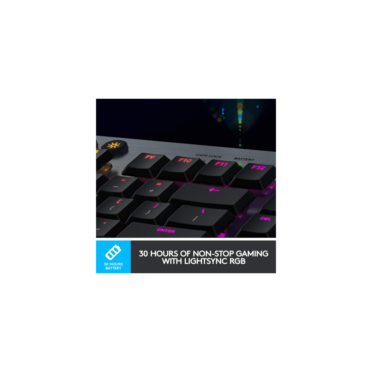 Logitech G915 LIGHTSPEED RGB Mechanical Gaming Keyboard, Low Profile GL Clicky Key Switch, LIGHTSYNC RGB - Clicky - Black