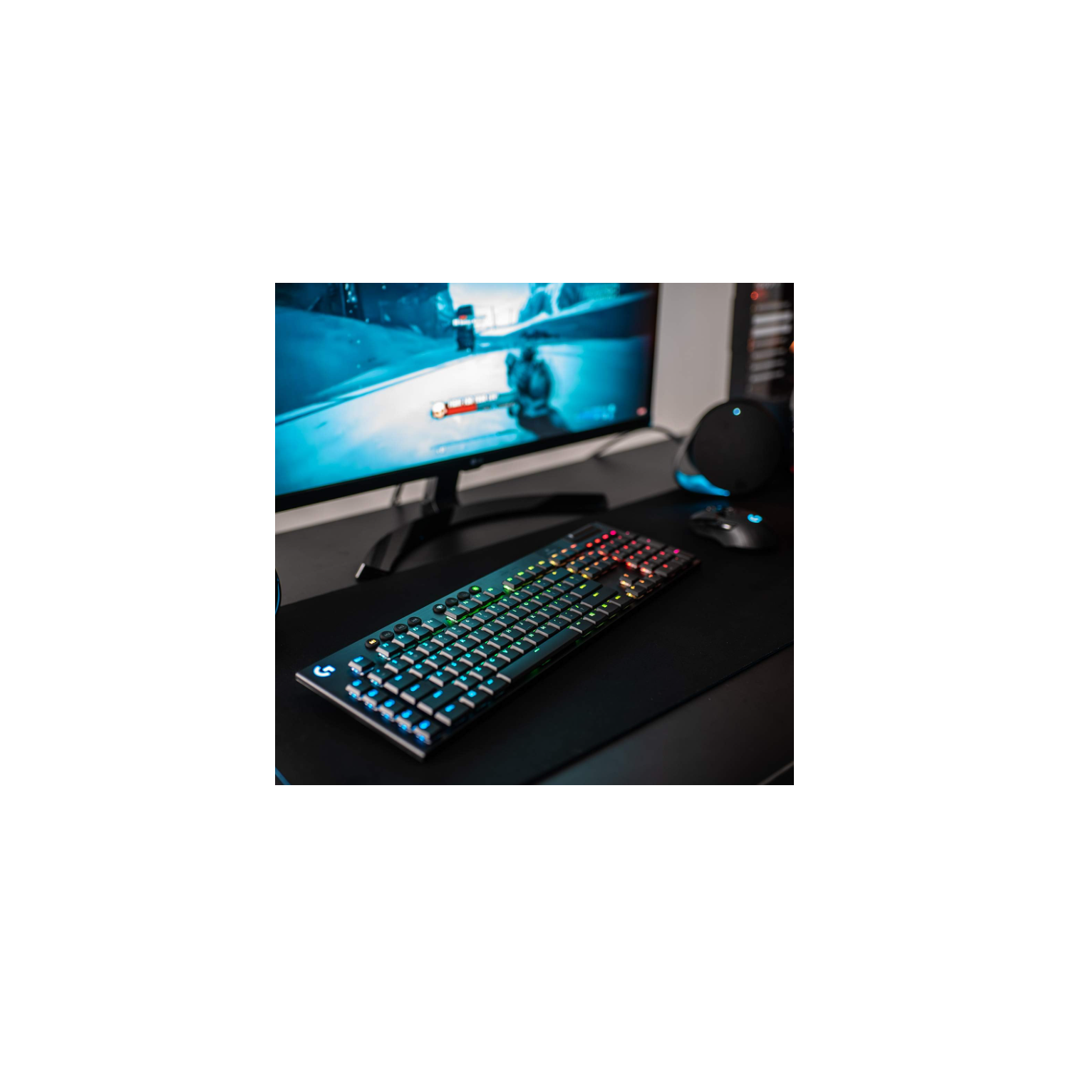 Logitech G915 LIGHTSPEED RGB Mechanical Gaming Keyboard, Low Profile GL Clicky Key Switch, LIGHTSYNC RGB - Clicky - Black