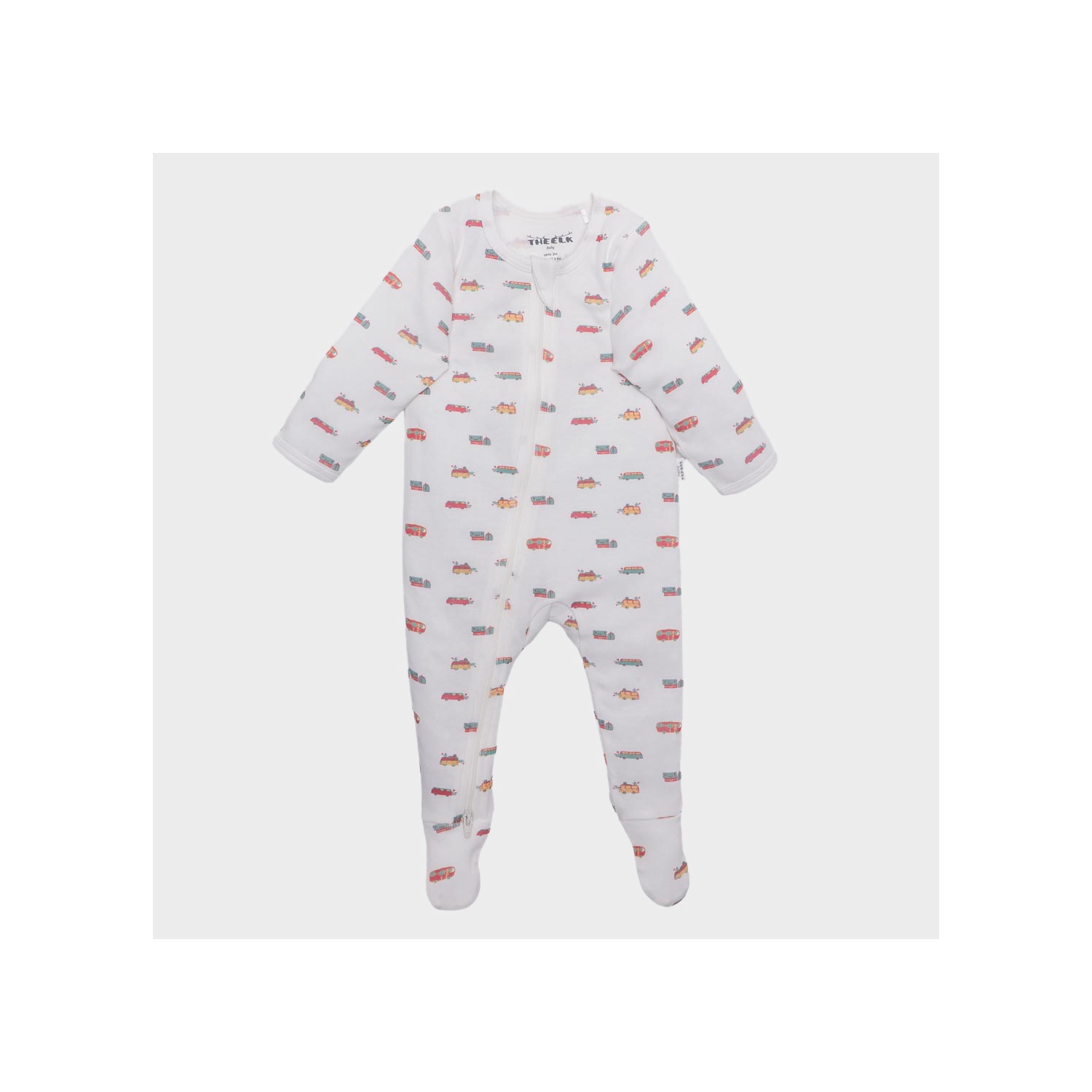 The Elk Baby Premium Organic Cotton Camping Print Play and Grow Zippy