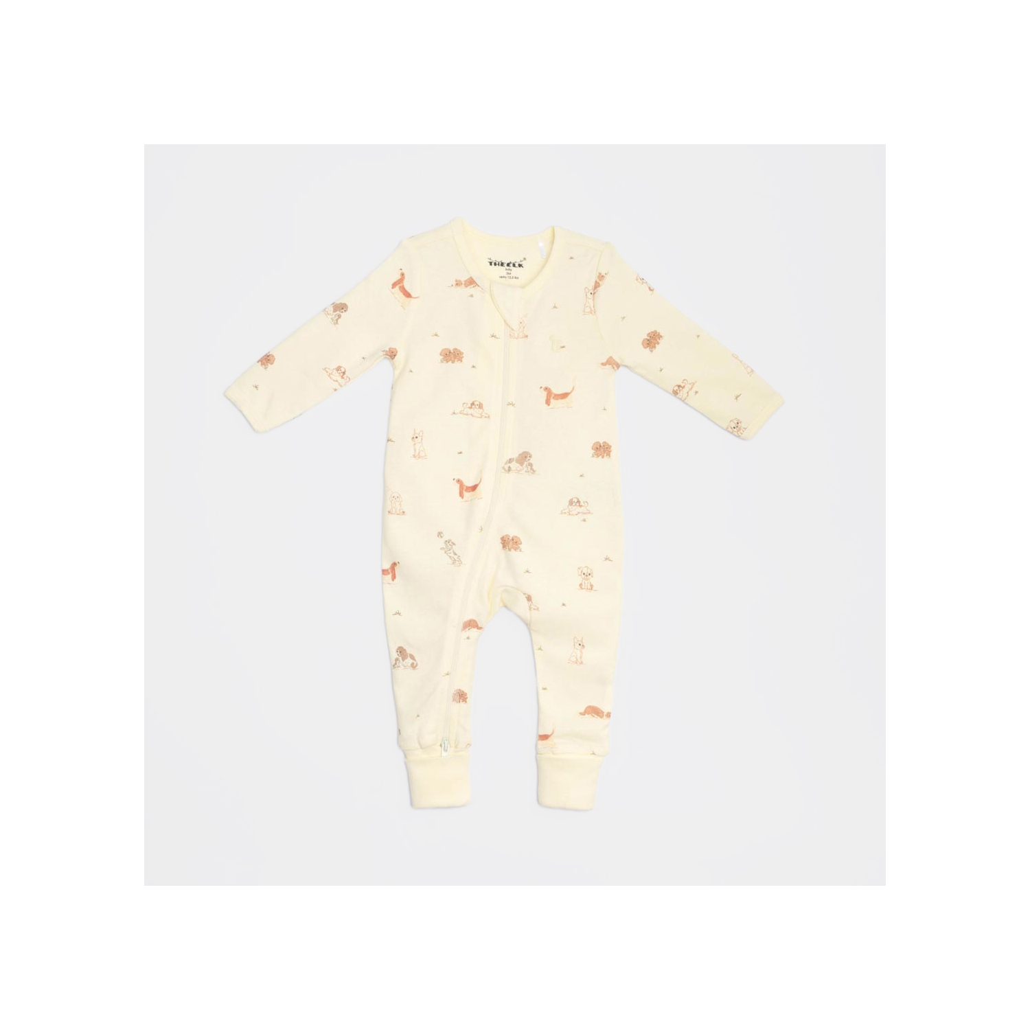 The Elk Baby Premium Organic Cotton Dog Play and Grow Rib Foot zippy