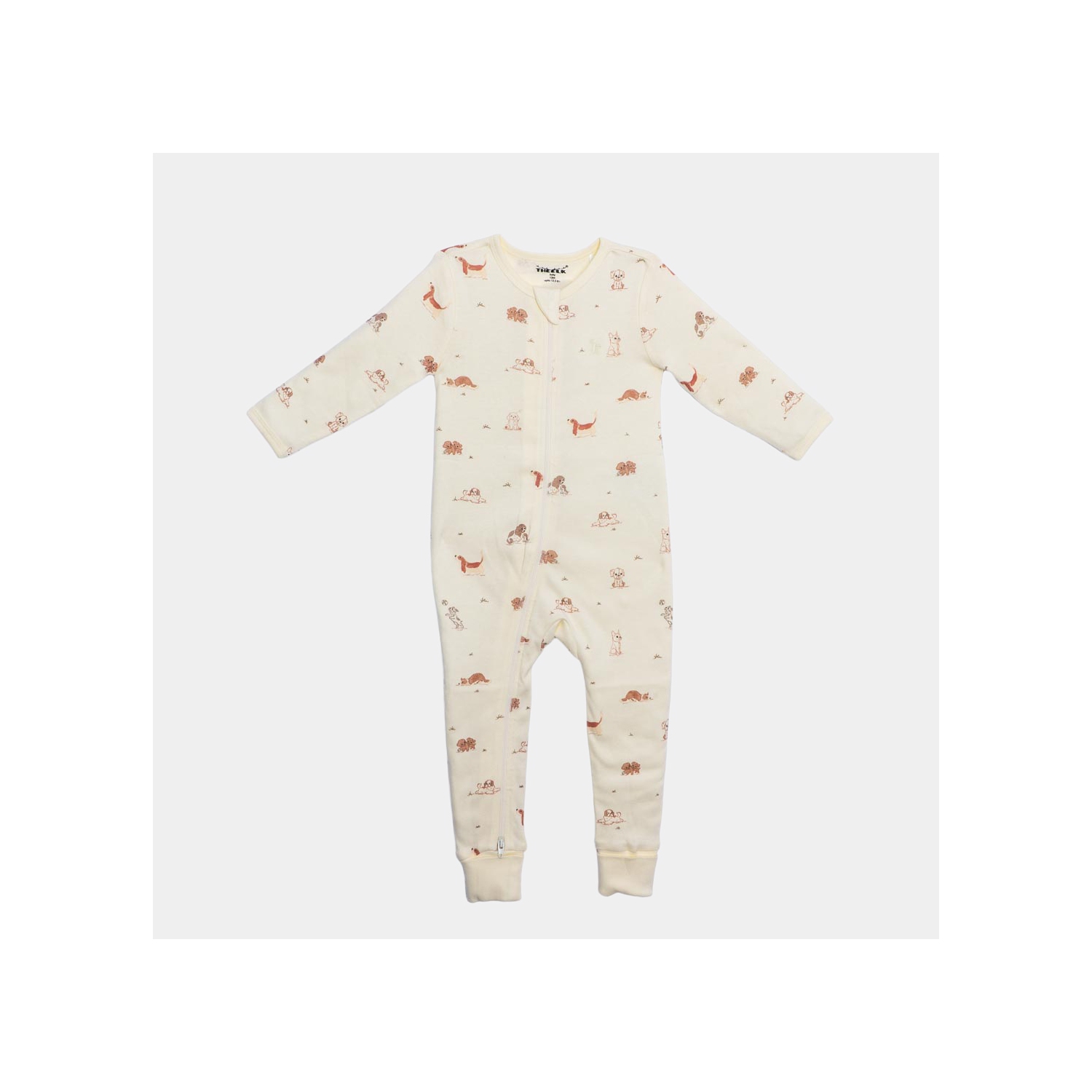 The Elk Baby Premium Organic Cotton Dog Play and Grow Rib Foot zippy