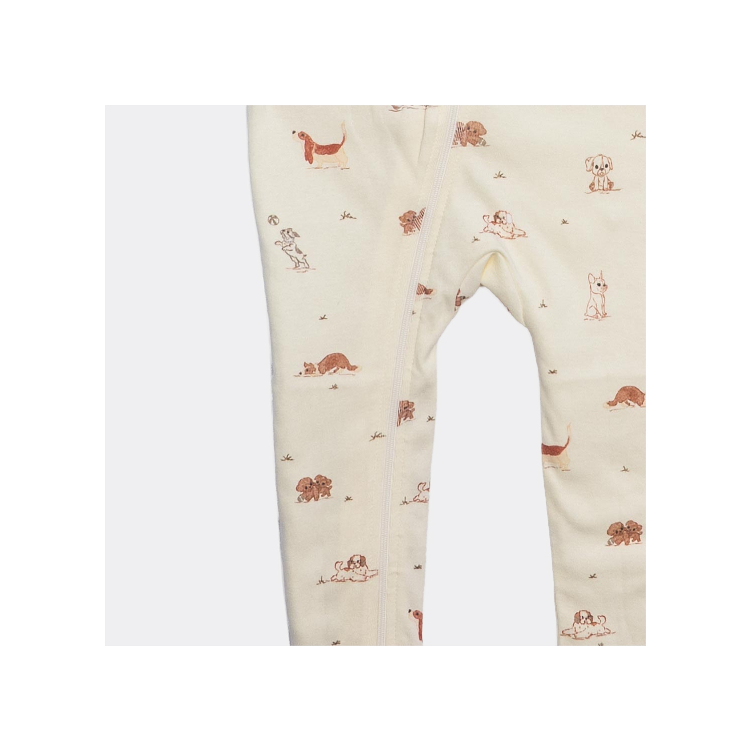 The Elk Baby Premium Organic Cotton Dog Play and Grow Rib Foot zippy