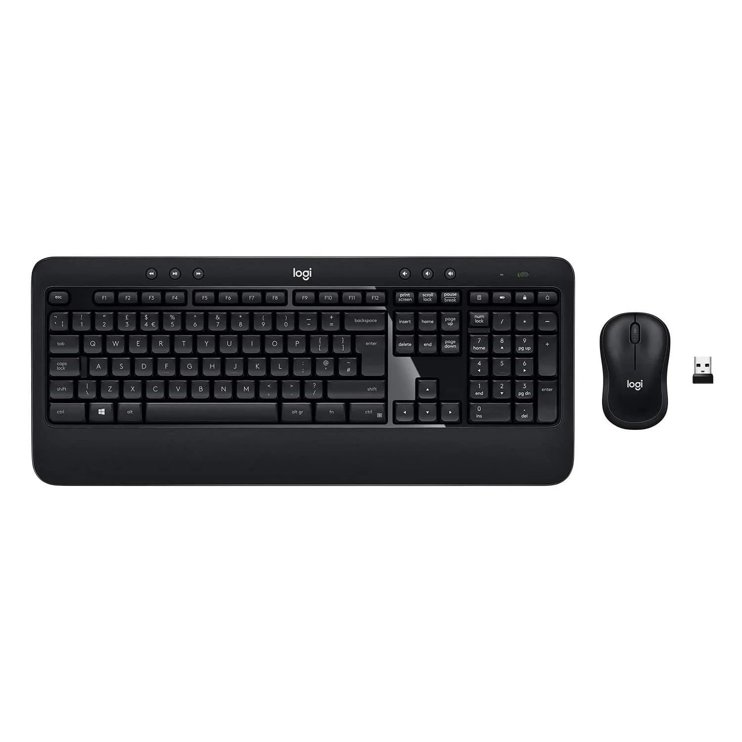 Refurbished Logitech MK540 Complete Wireless Combo 2 - K540e Advanced Wireless Keyboard & M220 Mouse + USB Nano Receiver - PC / MAC - Black