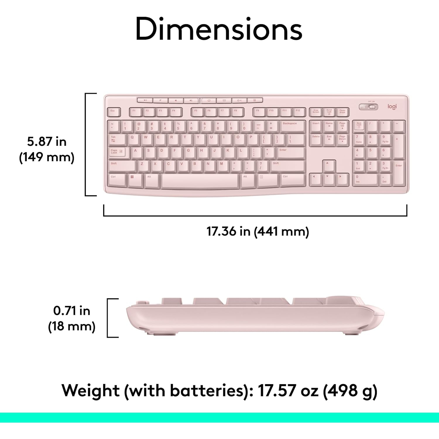 Refurbished Logitech MK270 Wireless Keyboard and Mouse Combo for Windows, 2.4 GHz, 8 Multimedia Keys, PC, Laptop, Wireless Keyboard Compact Mouse