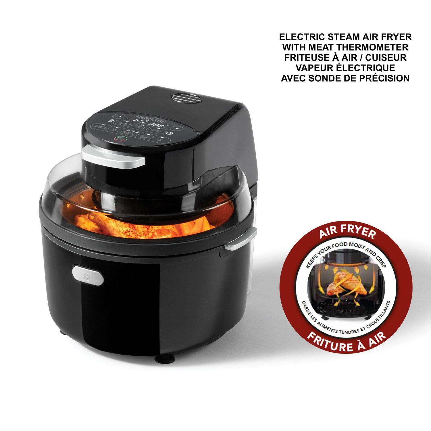 Heritage Infrared Steam Air Fryer - 4.3L/4.5Qt - Black