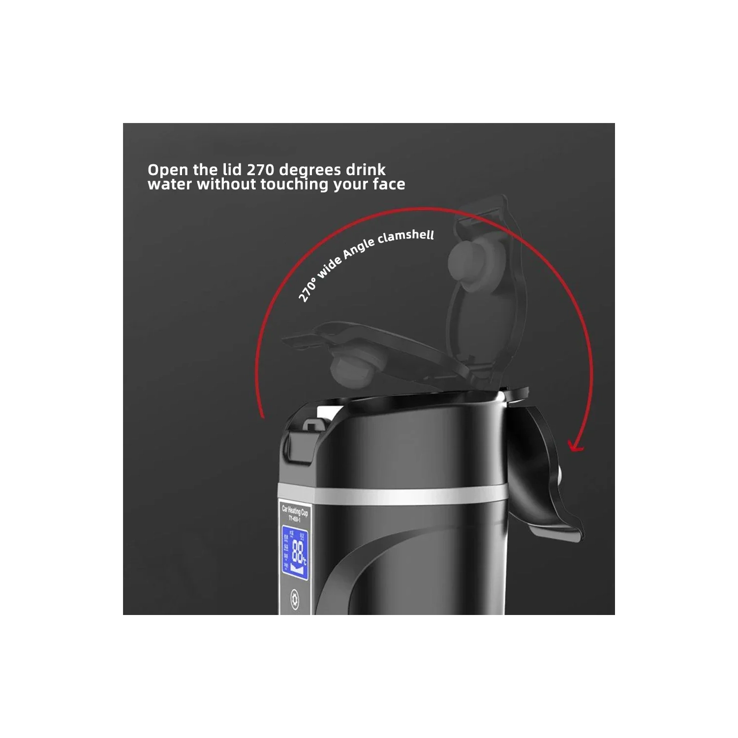 Car Travel Electric Kettle, Kettle Portable Water Boiler, Large Display Multi-Temp Adjustment Car Water Heater, Truck Heating Cup for Brewing Coffee