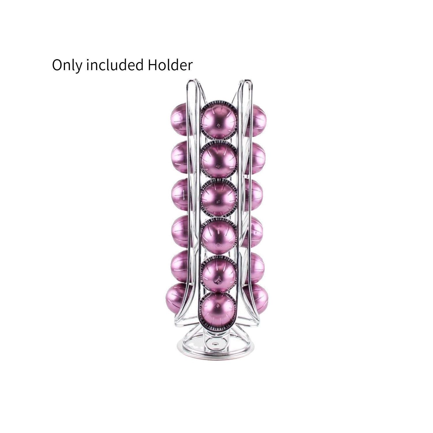 Coffee Capsule Holder, Compatible with Vertuo, Not Sold or Created by Vertuo, Max Capacity 24pcs Pod, Rotating Coffee Pod Stand Rack