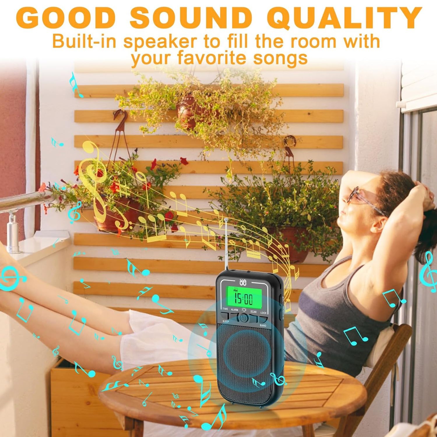 Portable Radio AM FM SW,Transistor Radio with LCD Screen,Loud Speaker, LED Flashlight, Battery Operated Radio for Outdoor and Emergency Use