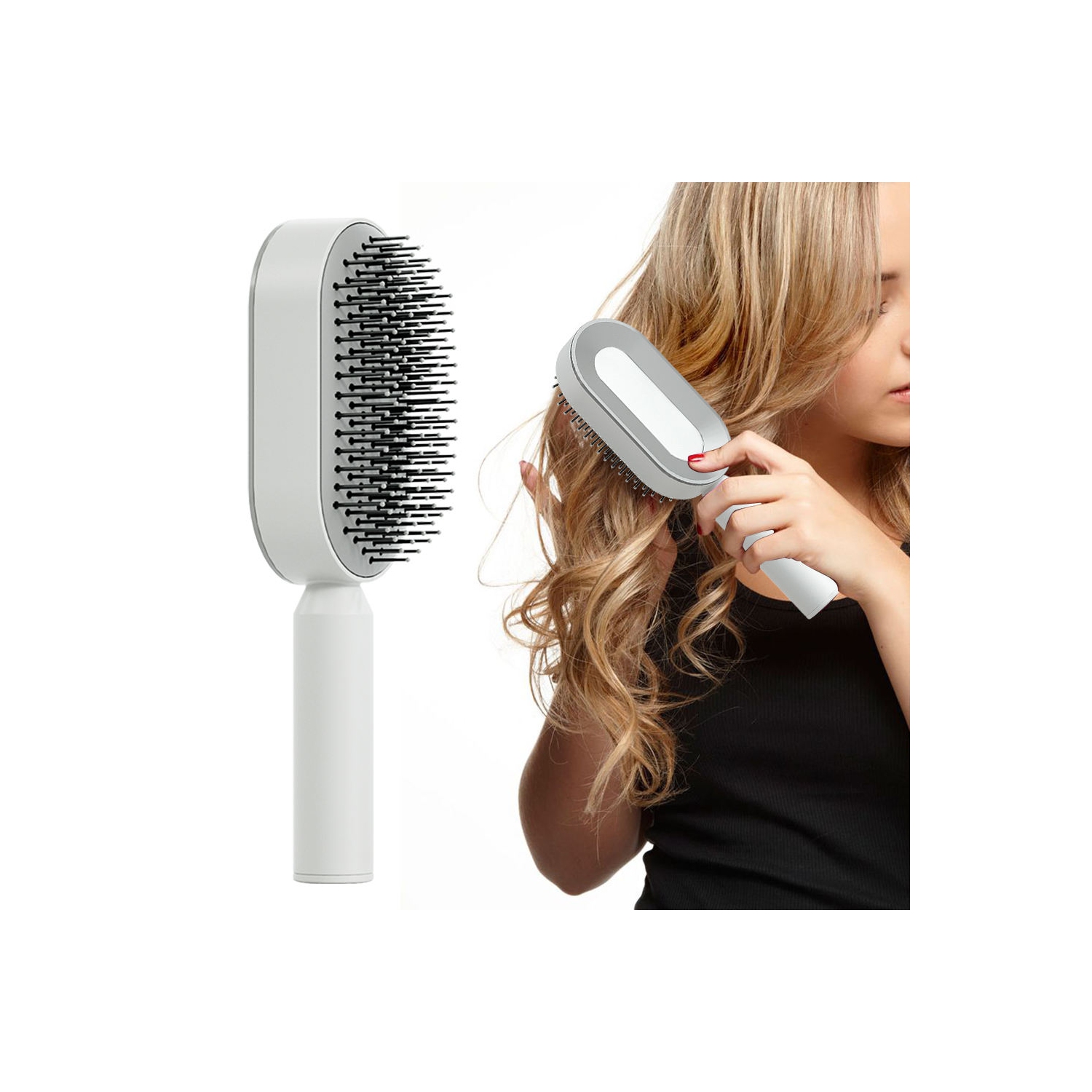 Brosse à cheveux autonettoyante, brosses à cheveux 3D Air Cushion pour femmes, peignes de massage Airbag pour femmes, brosse à cheveux pour cheveux
