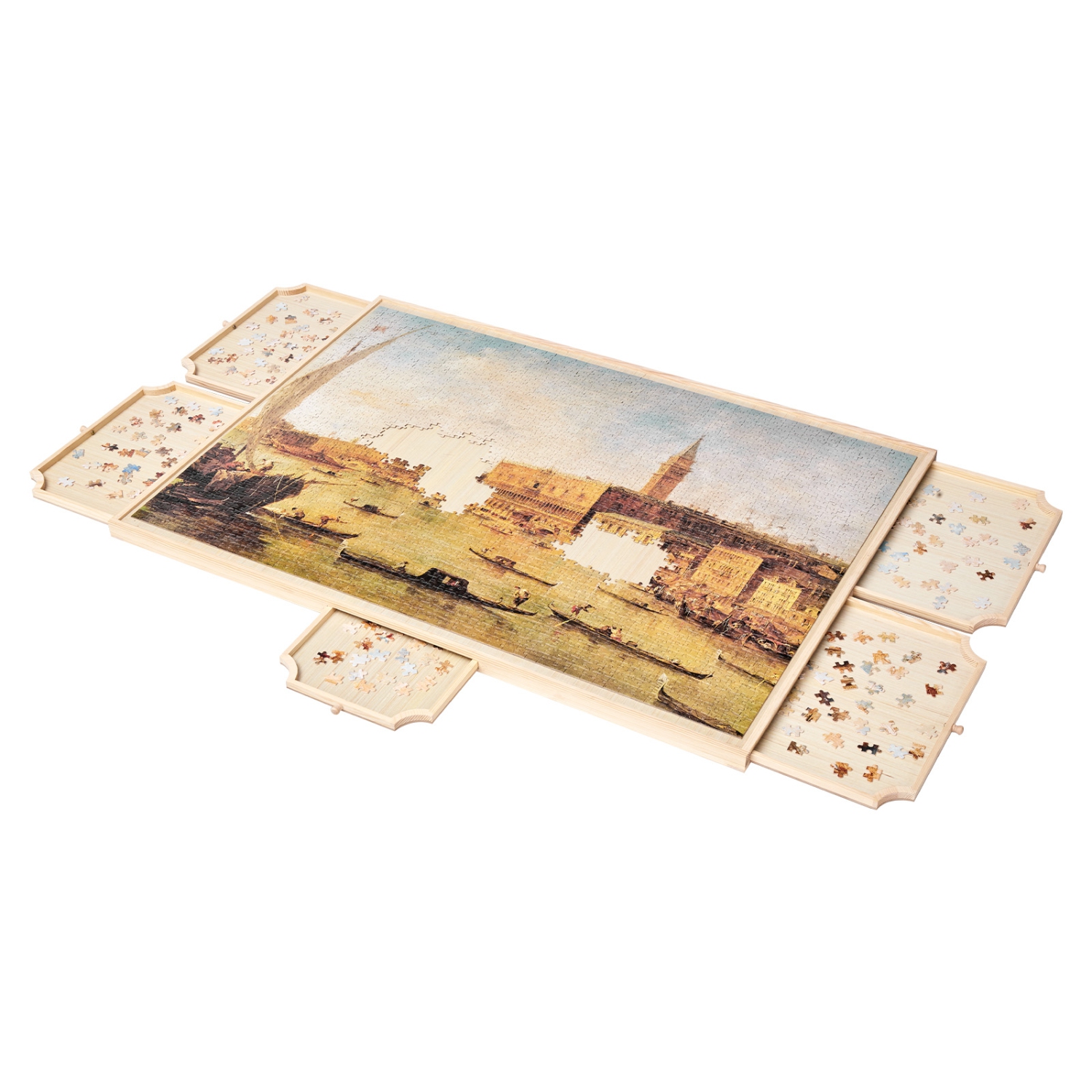 Tableau de casse-tête rotatif de 2000 pièces VEVOR avec 5 tiroirs et couvercle, table portative en bois de 40 x 29&nbsp;po, accessoires de casse-tête