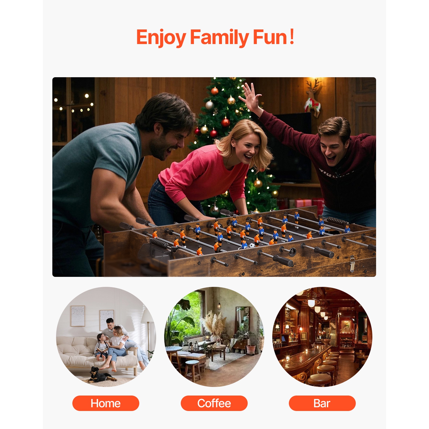 VEVOR 3-in-1 Combo Game Table Set,54" Air Hockey Table, Multi Combination Table with Air Hockey, Ping Pong,Foosball,Pushers & Pucks, Air Powered