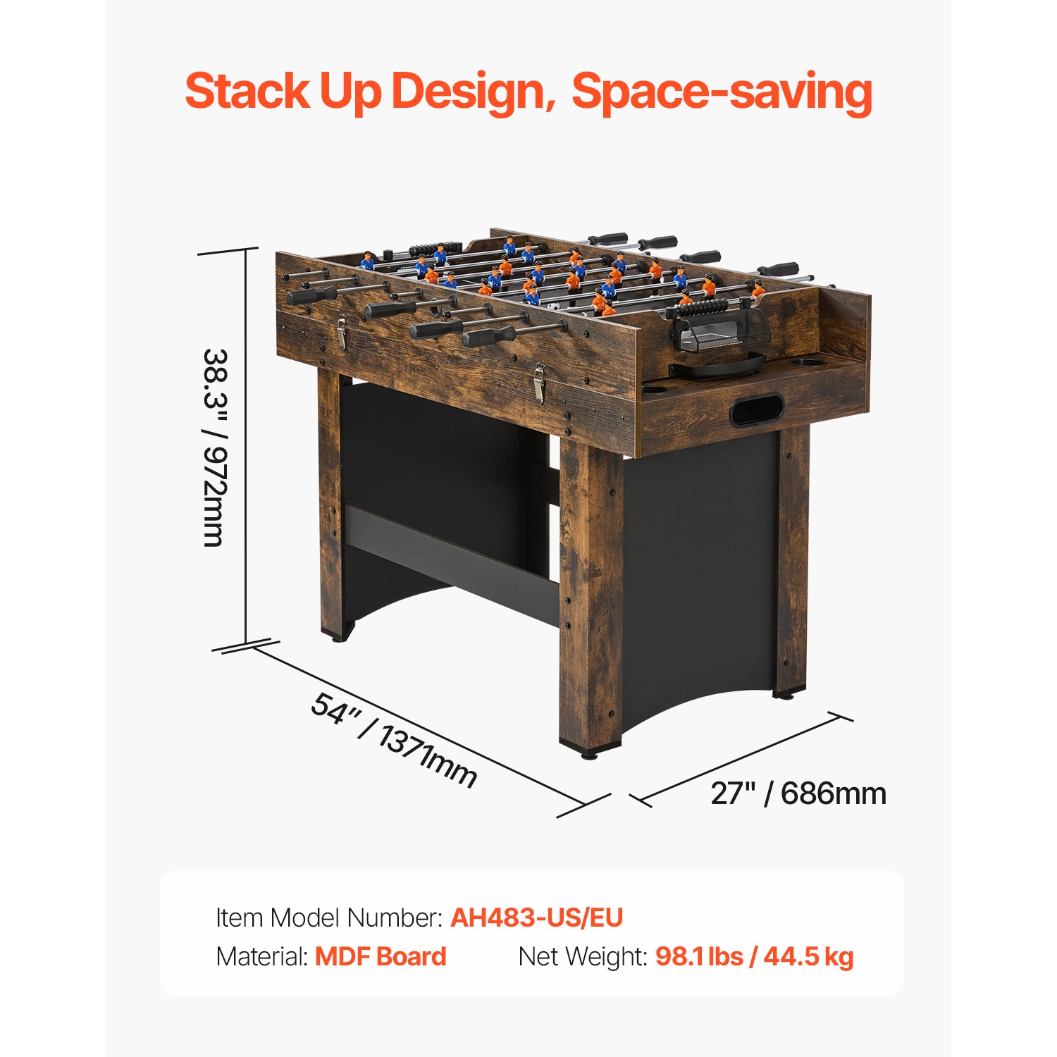 VEVOR 3-in-1 Combo Game Table Set,54" Air Hockey Table, Multi Combination Table with Air Hockey, Ping Pong,Foosball,Pushers & Pucks, Air Powered