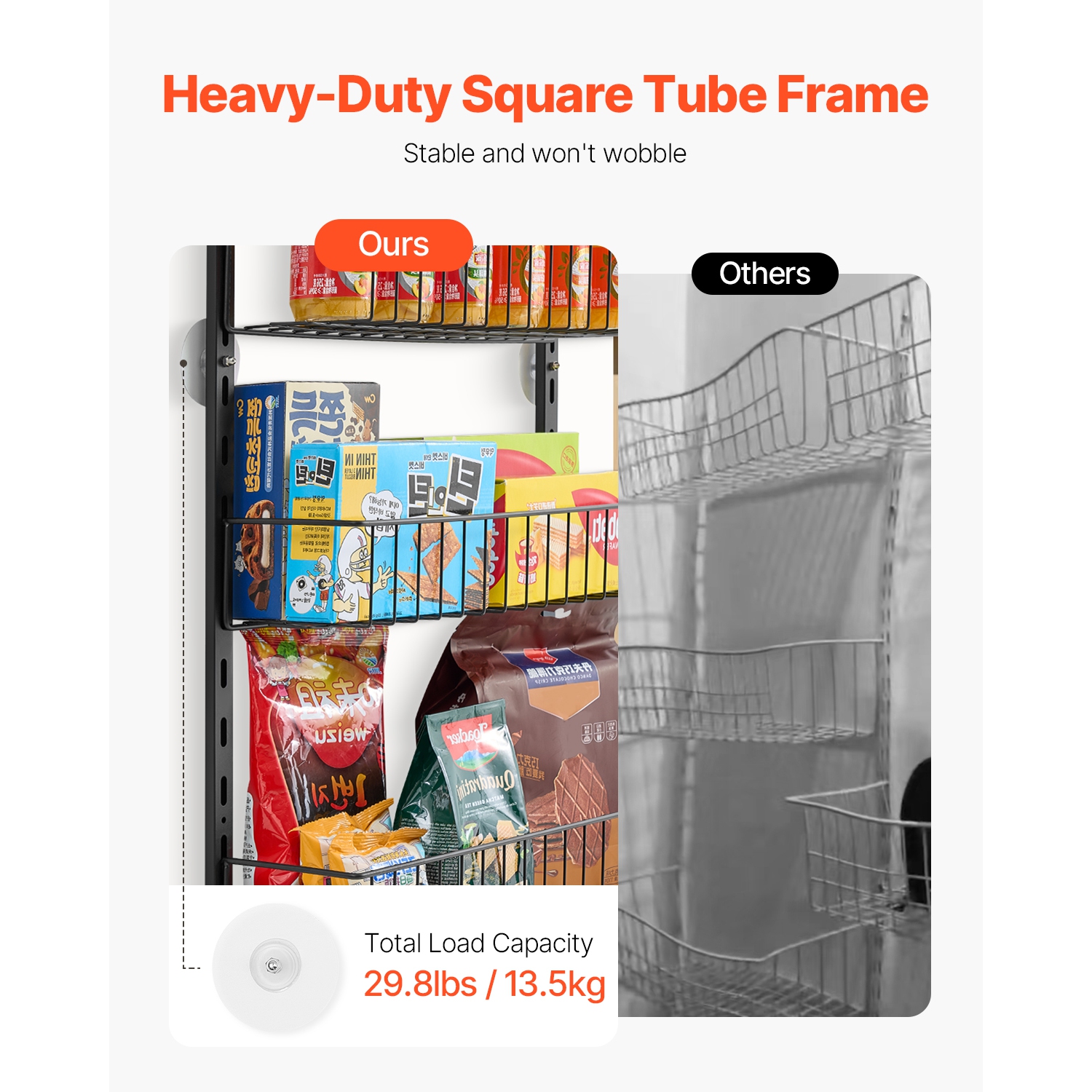 VEVOR 9-Tier Over the Door Pantry Organizer, Pantry Organization and Storage, Heavy-Duty Steel Hanging Spice Rack, Adjustable Wall Seasoning Shelves,