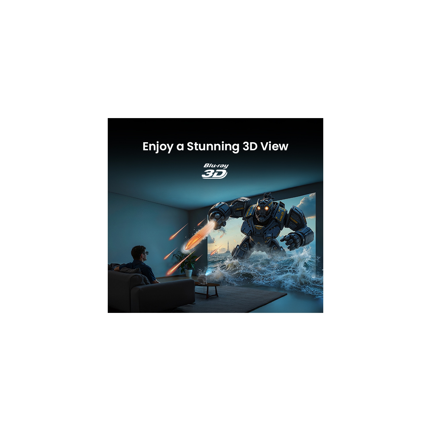 JMGO N1S SE 1080p Projecteur intelligent triple laser FHD Google TV Netflix Auto Screen Ajustement en temps réel Deux haut-parleurs Dolby Audio 3D