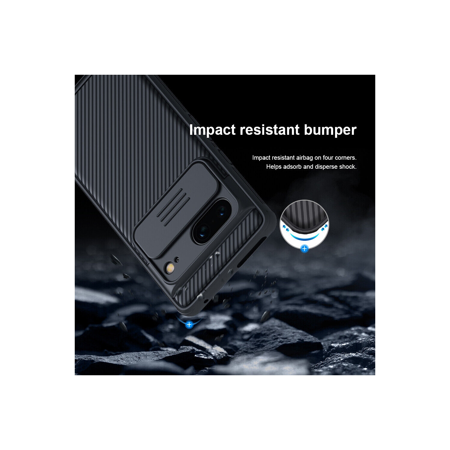 Étui pour Pixel 8 de Google, étui CamShield Pro de Nillkin pour Pixel 8 avec étui Slide, pour étui pour téléphone Pixel 8 5G