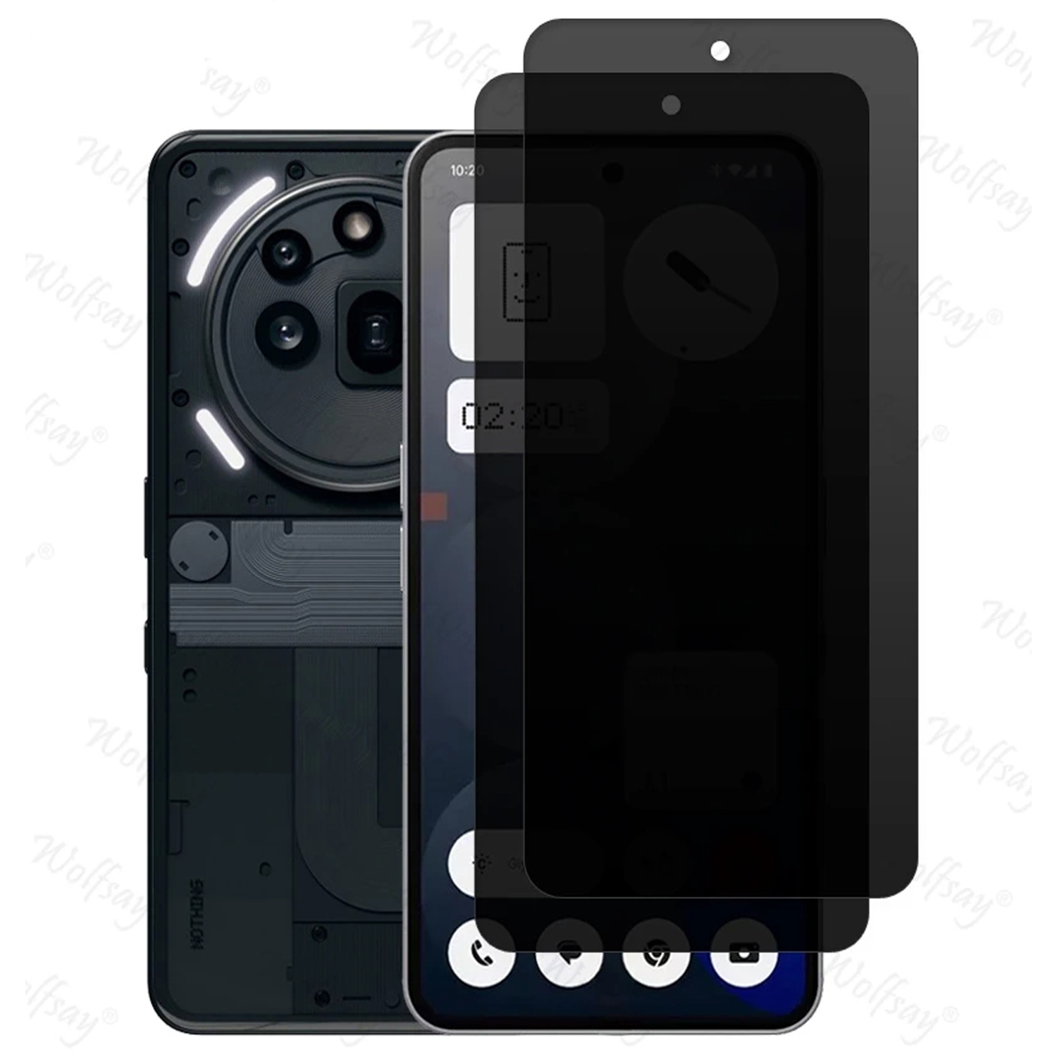 Protecteur d'écran 3&nbsp;A pour téléphone sans fil – Installation facile, protecteur d'écran en verre de confidentialité – transparent HD, antirayure