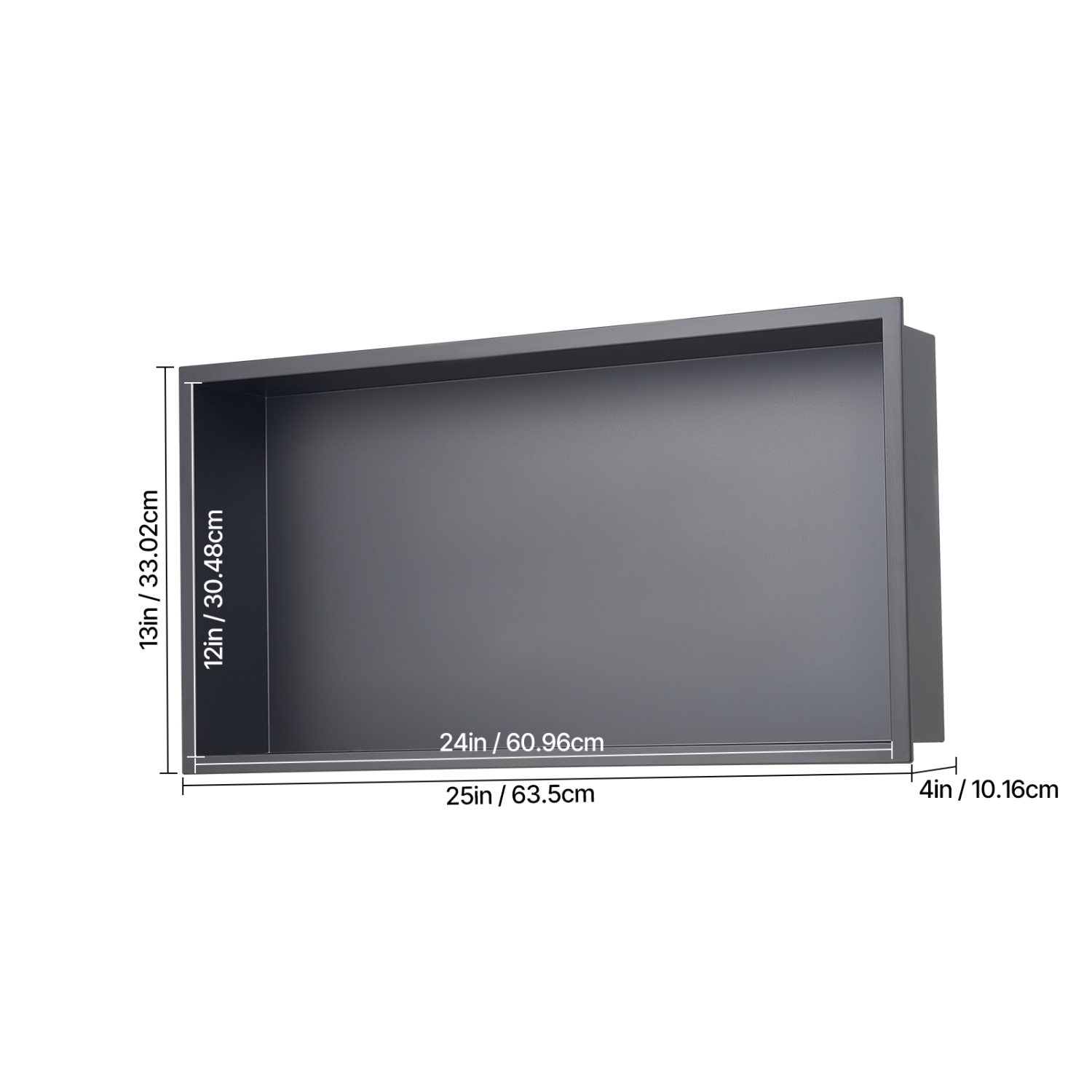 VEVOR 13 x 25 x 4 inch Shower Niche, Recessed Wall Niche, Heavy-duty Stainless Steel Modern Soap & Shampoo Storage Organizer, Sealed Waterproof,