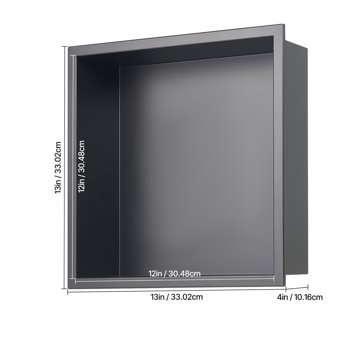 VEVOR 13 x 13 x 4 inch Shower Niche, Recessed Wall Niche, Heavy-duty Stainless Steel Modern Soap & Shampoo Storage Organizer, Sealed Waterproof,