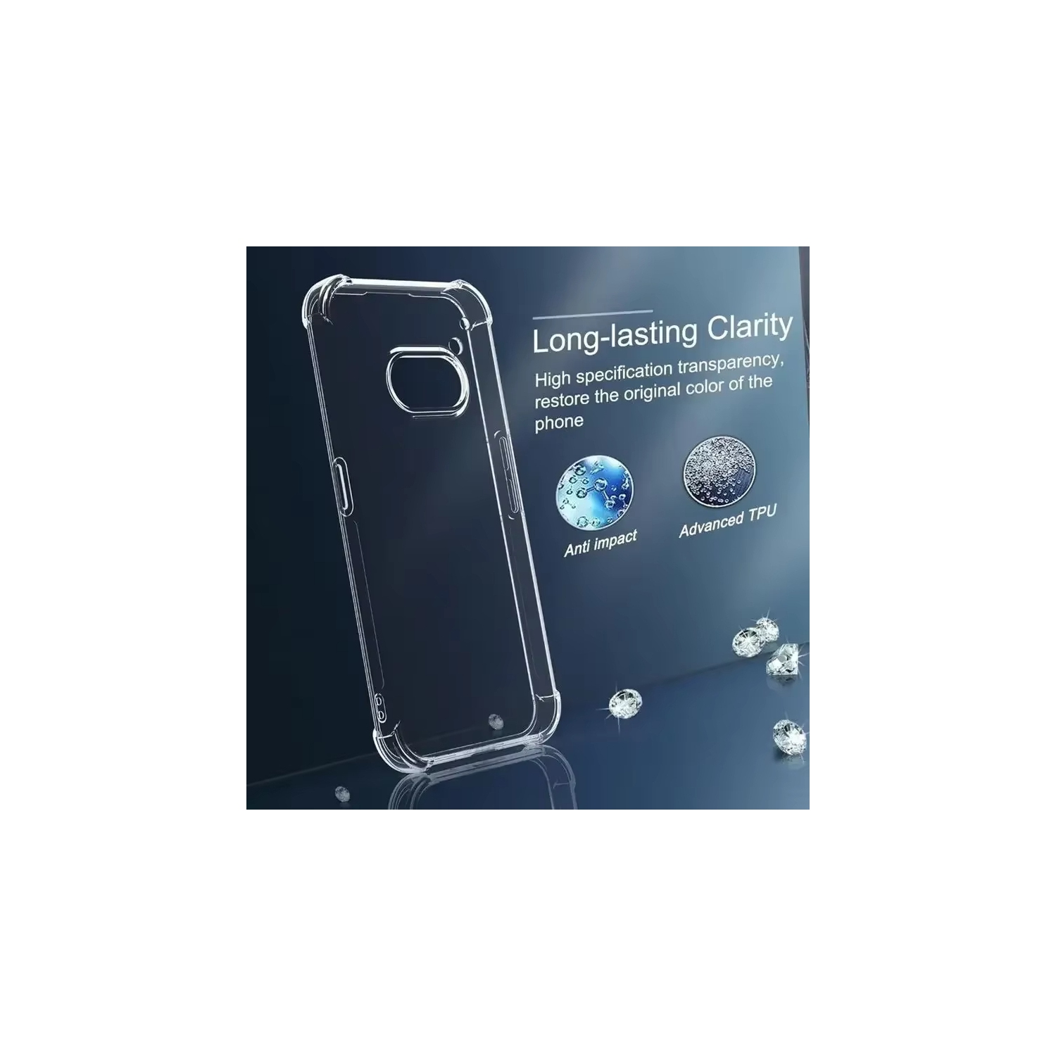 Étui souple transparent antichoc Luxury Noble pour téléphone Noble, étui Bumper transparent 3&nbsp;A - Transparent