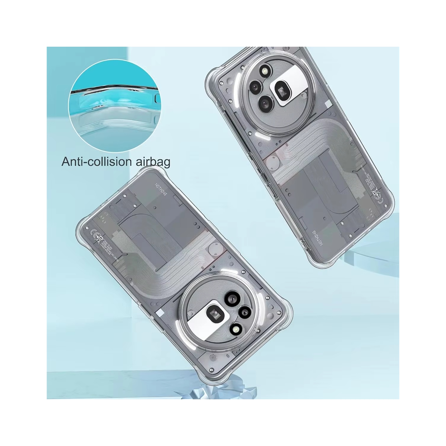 Étui souple transparent antichoc Luxury Noble pour téléphone Noble, étui Bumper transparent 3&nbsp;A - Transparent