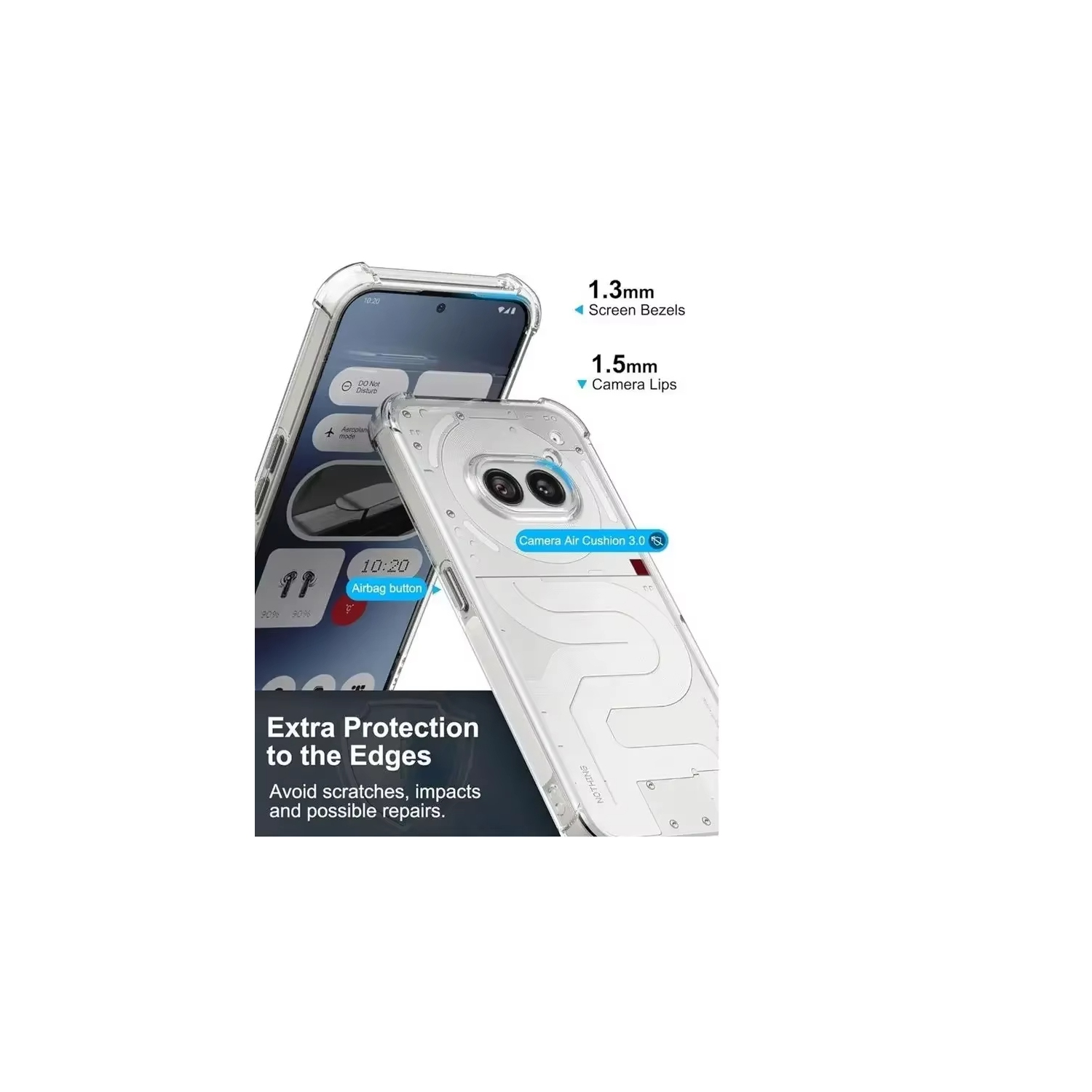 Étui souple transparent antichoc Luxury Noble pour téléphone Noble Noble, étui 3&nbsp;A Pro Bumper transparent - Transparent